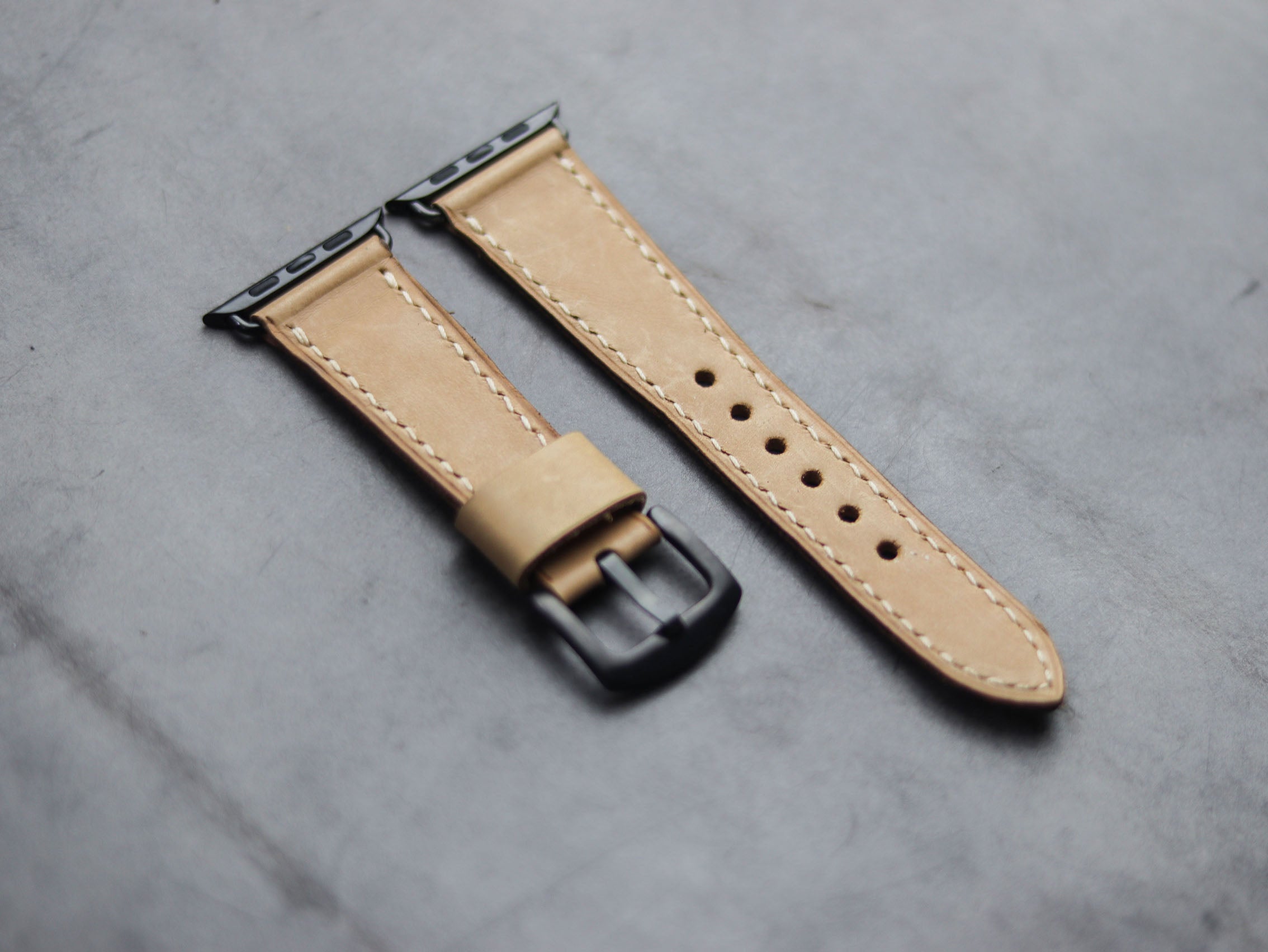 NATURAL BUTTERO FULL STITCHED HAND-CRAFTED APPLE WATCH STRAPS