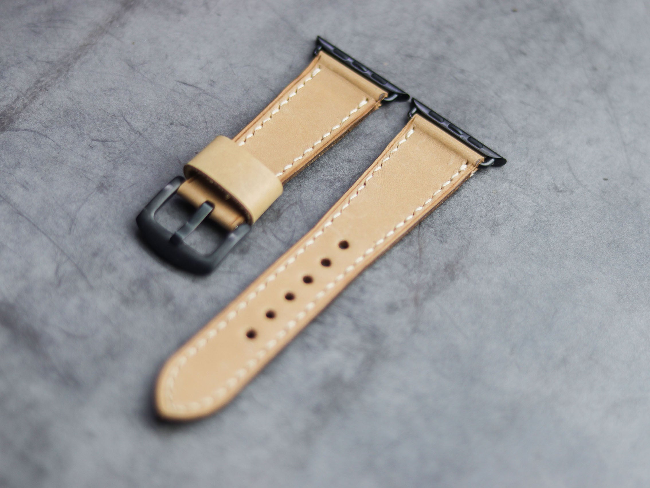 NATURAL BUTTERO FULL STITCHED HAND-CRAFTED APPLE WATCH STRAPS