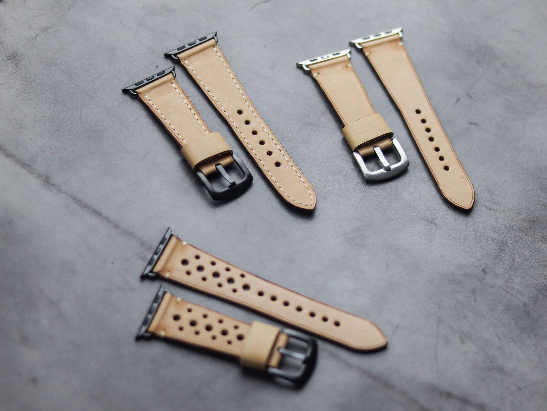 NATURAL BUTTERO MINIMAL STITCHED HAND-CRAFTED APPLE WATCH STRAPS