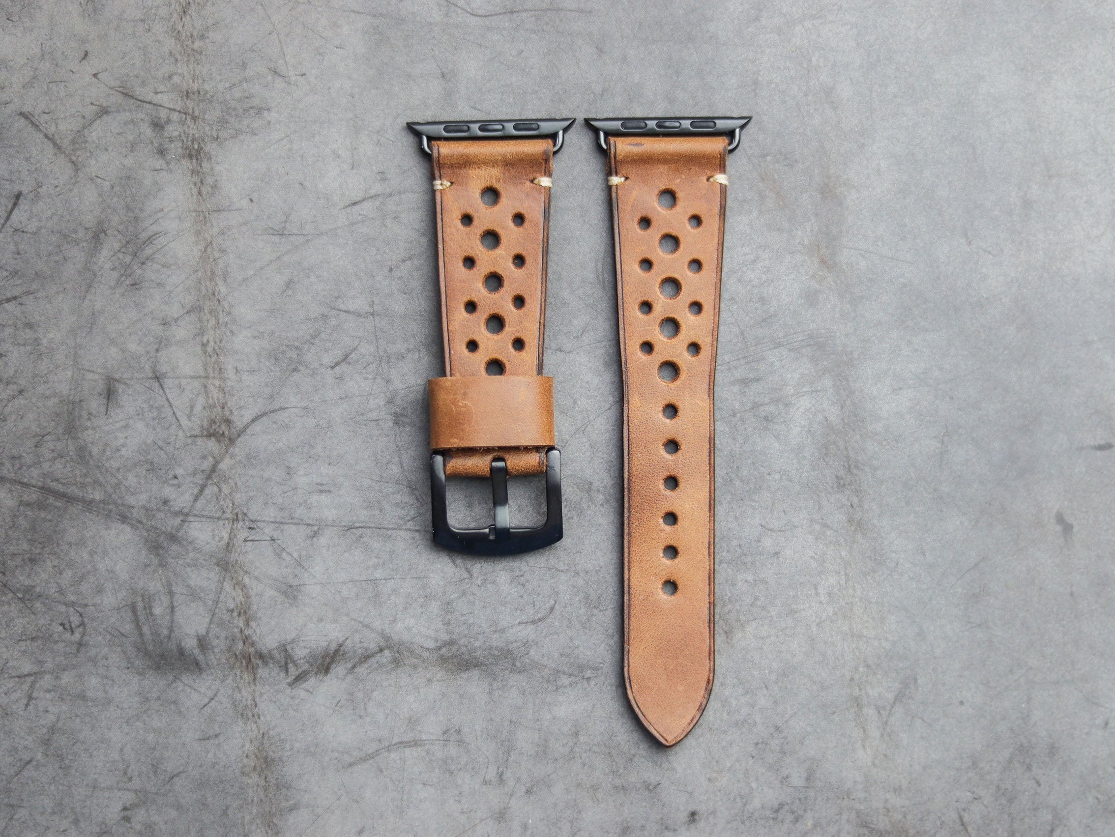 CARAMEL BROWN RALLY HAND-CRAFTED APPLE WATCH STRAPS