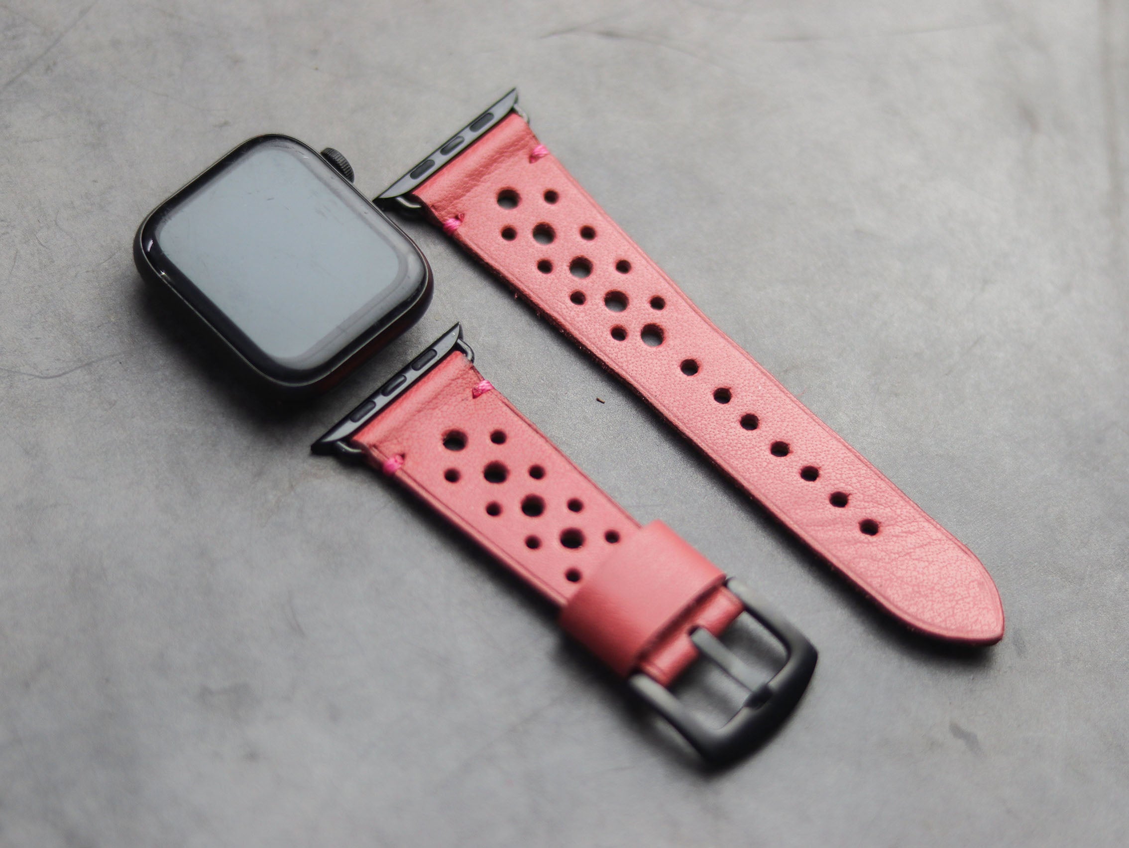 FLAMINGO PINK RALLY HAND-CRAFTED APPLE WATCH STRAPS