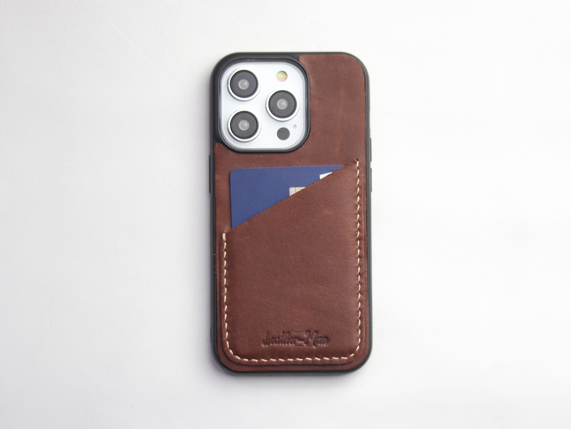 CHESTNUT BROWN LEATHER WALLET PHONE CASE