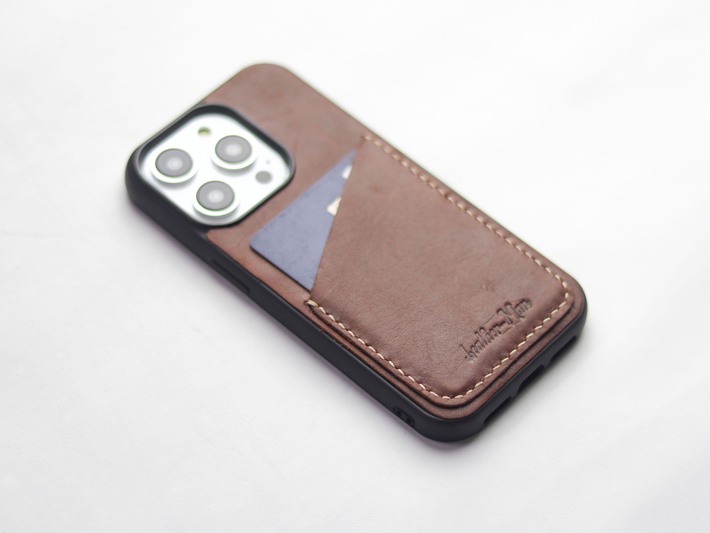 CHESTNUT BROWN LEATHER WALLET PHONE CASE