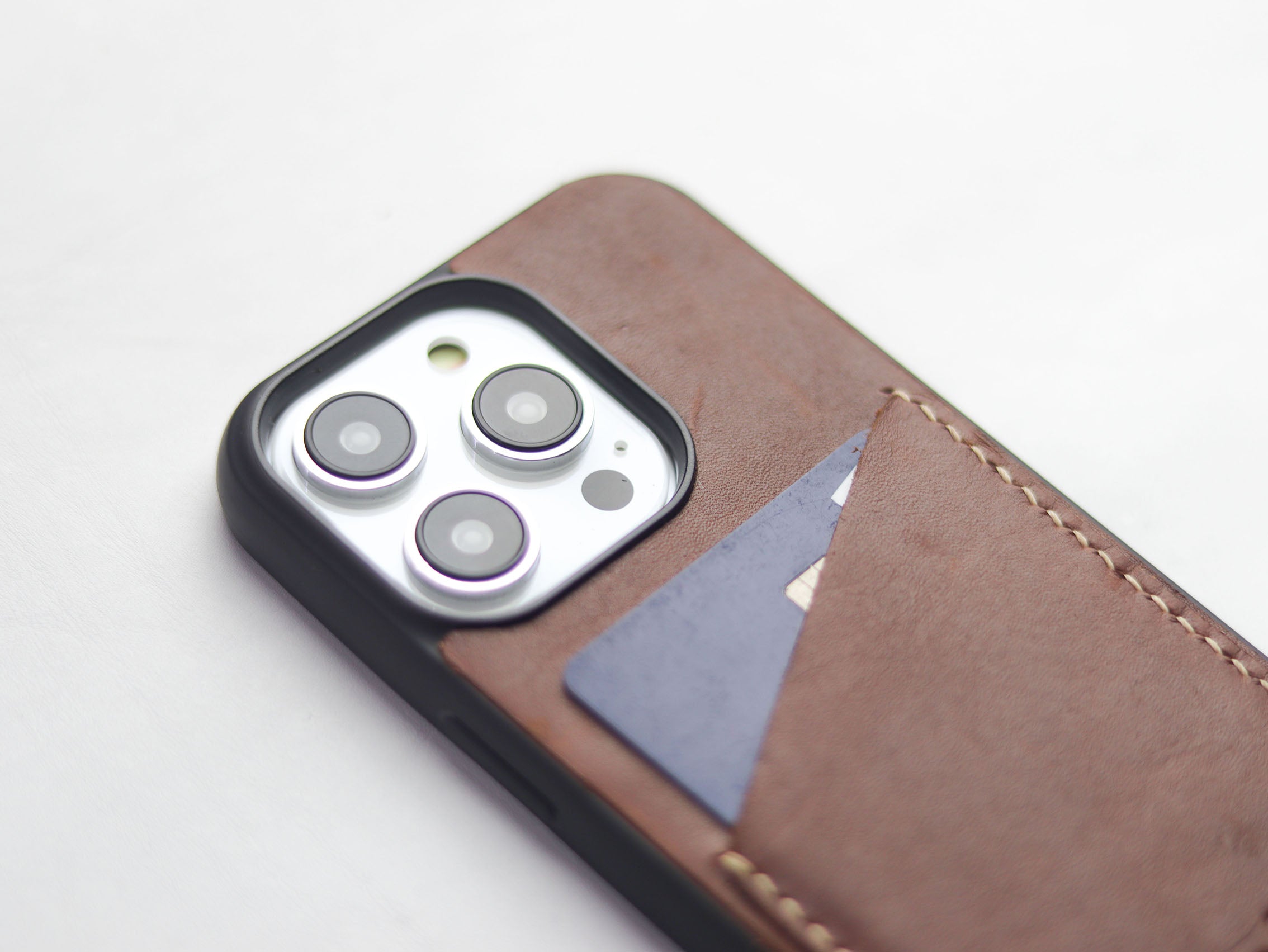 CHESTNUT BROWN LEATHER WALLET PHONE CASE