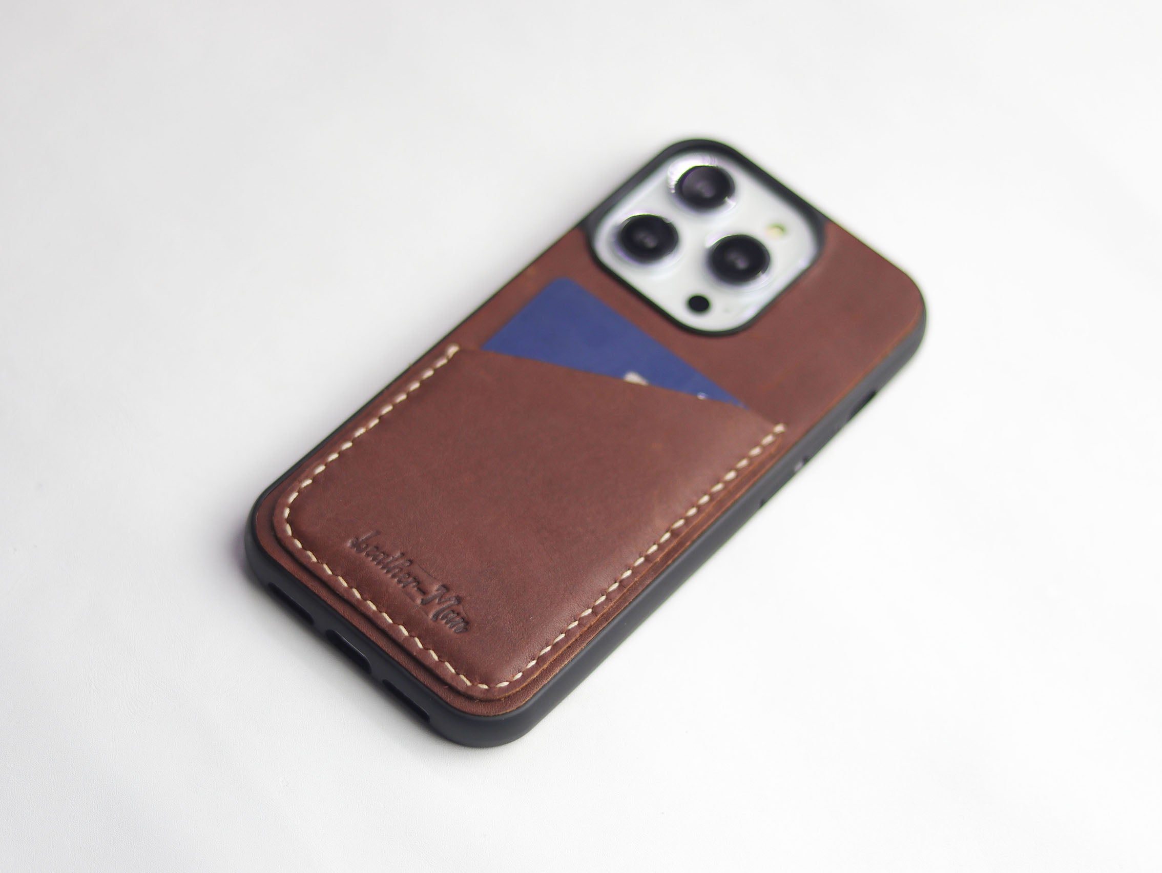 CHESTNUT BROWN LEATHER WALLET PHONE CASE