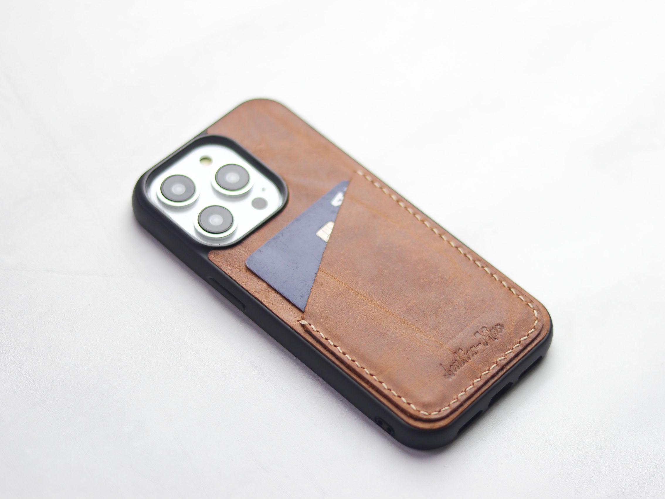 CARAMEL BROWN LEATHER WALLET PHONE CASE