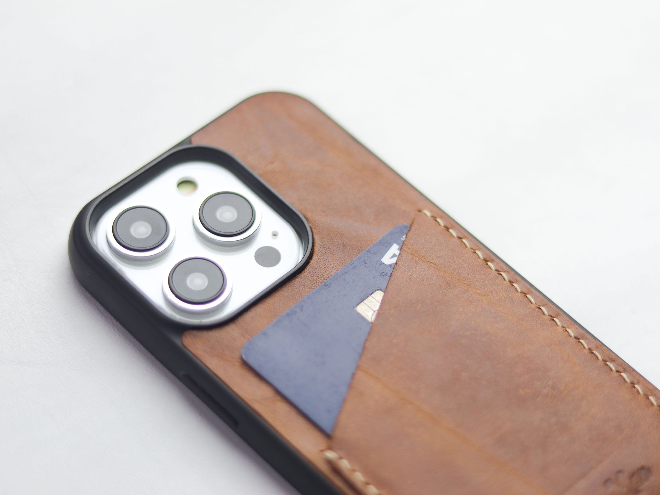 CARAMEL BROWN LEATHER WALLET PHONE CASE