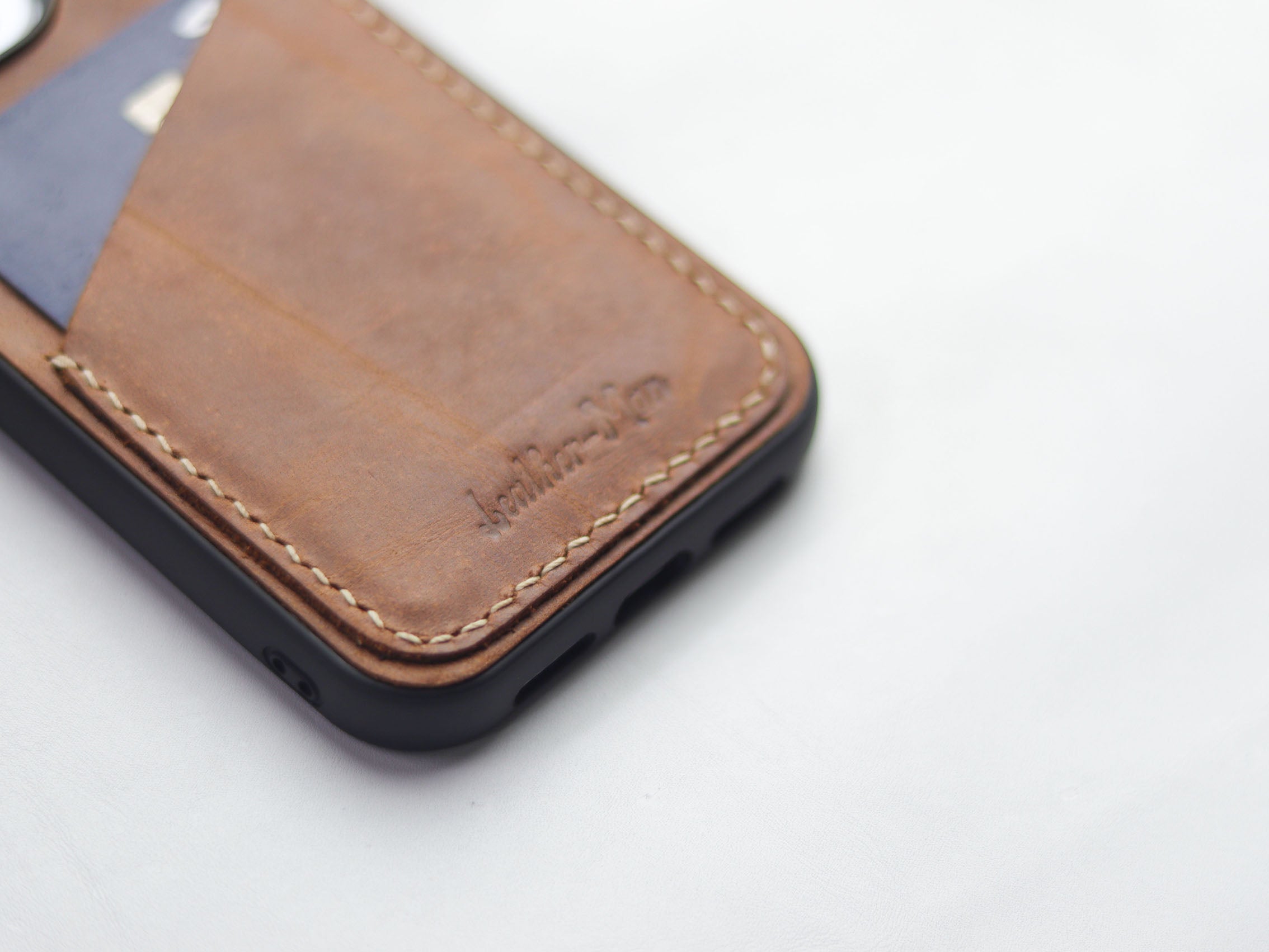 CARAMEL BROWN LEATHER WALLET PHONE CASE