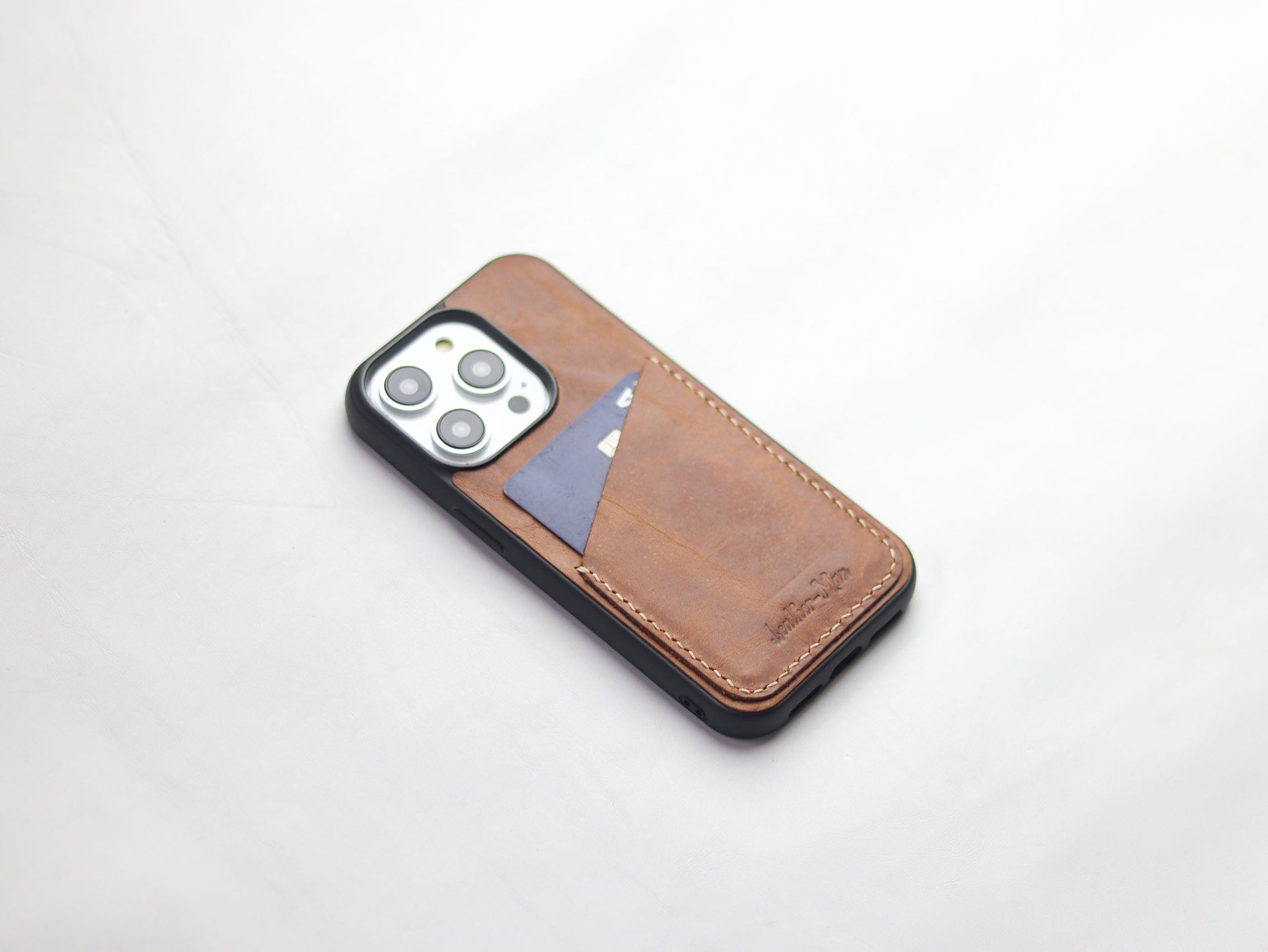 CARAMEL BROWN LEATHER WALLET PHONE CASE