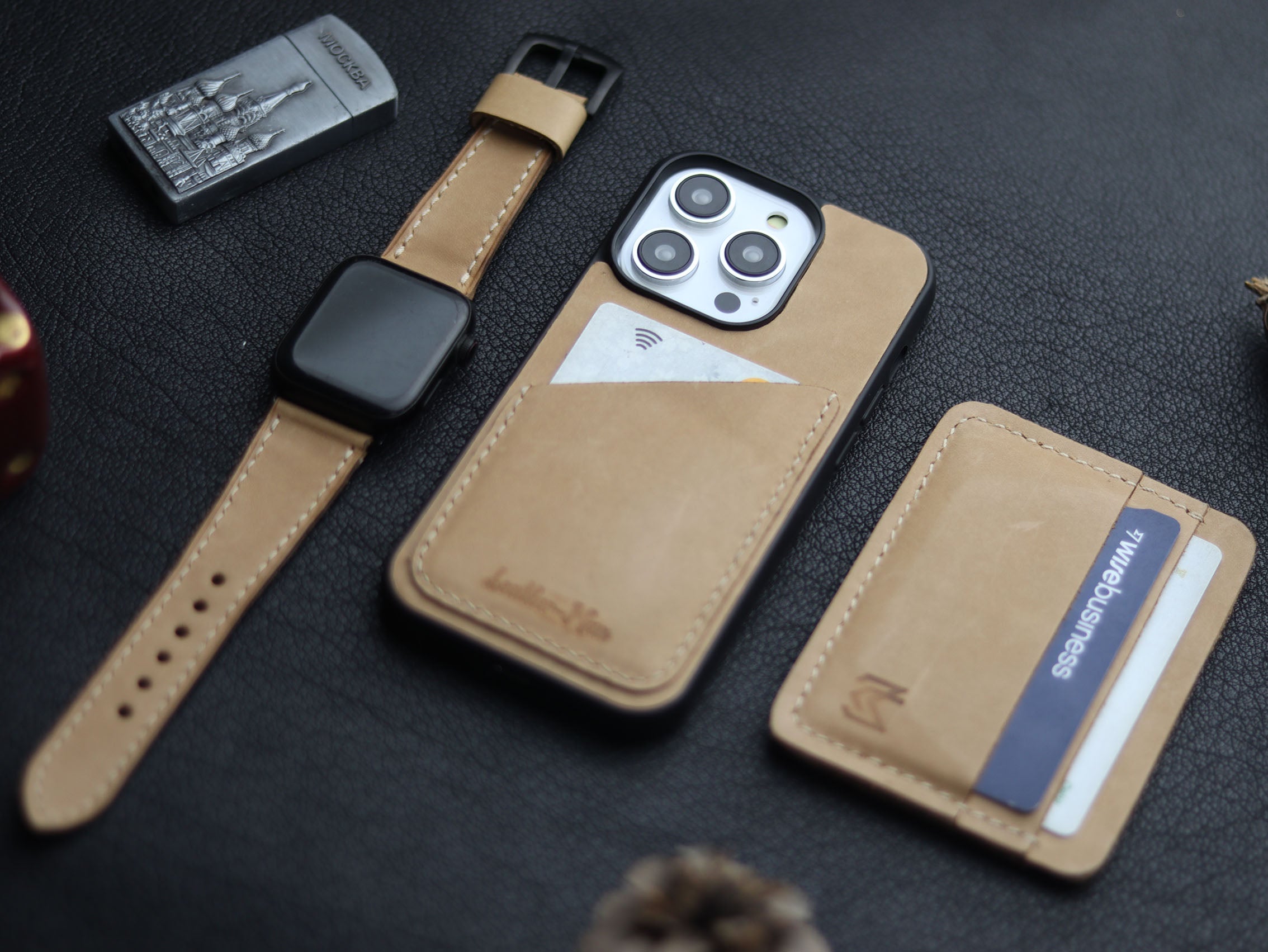 NATURAL BUTTERO LEATHER WALLET PHONE CASE