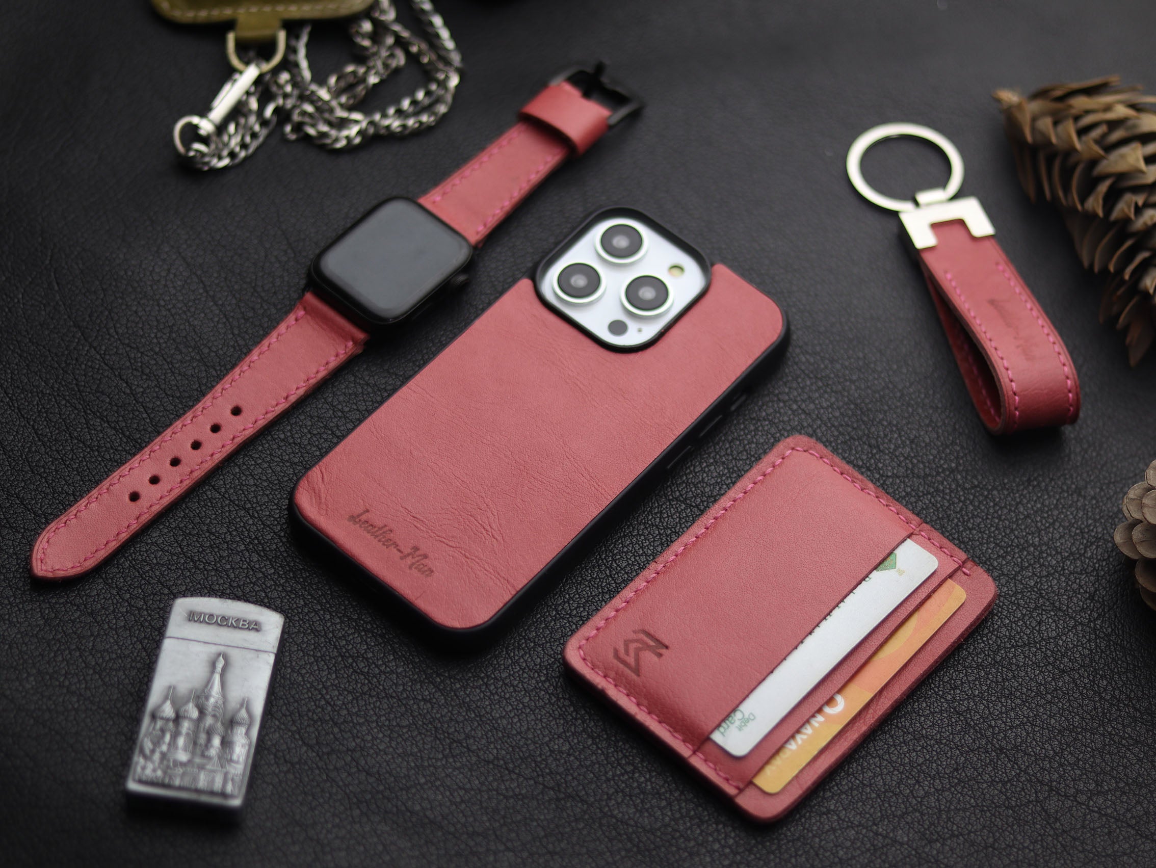 FLAMINGO PINK LEATHER CLASSIC PHONE CASE
