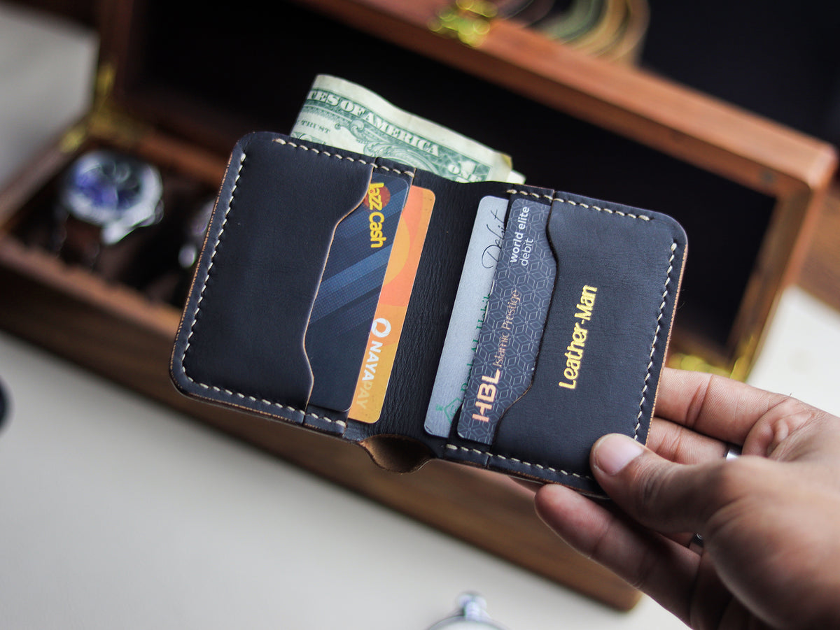 TRIDENT MINI - HORWEEN BLACK VEG TAN LEATHER