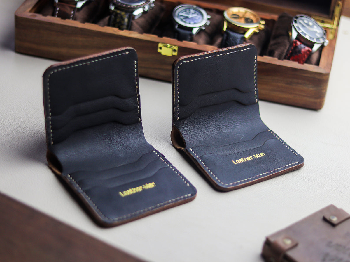 TRIDENT MINI - HORWEEN BLACK VEG TAN LEATHER