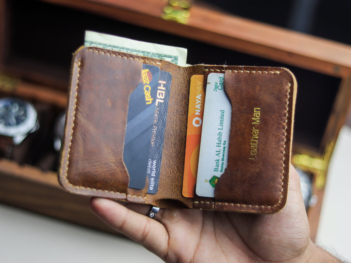 TRIDENT MINI - RUSSET BROWN VEG WAX PULL UP LEATHER