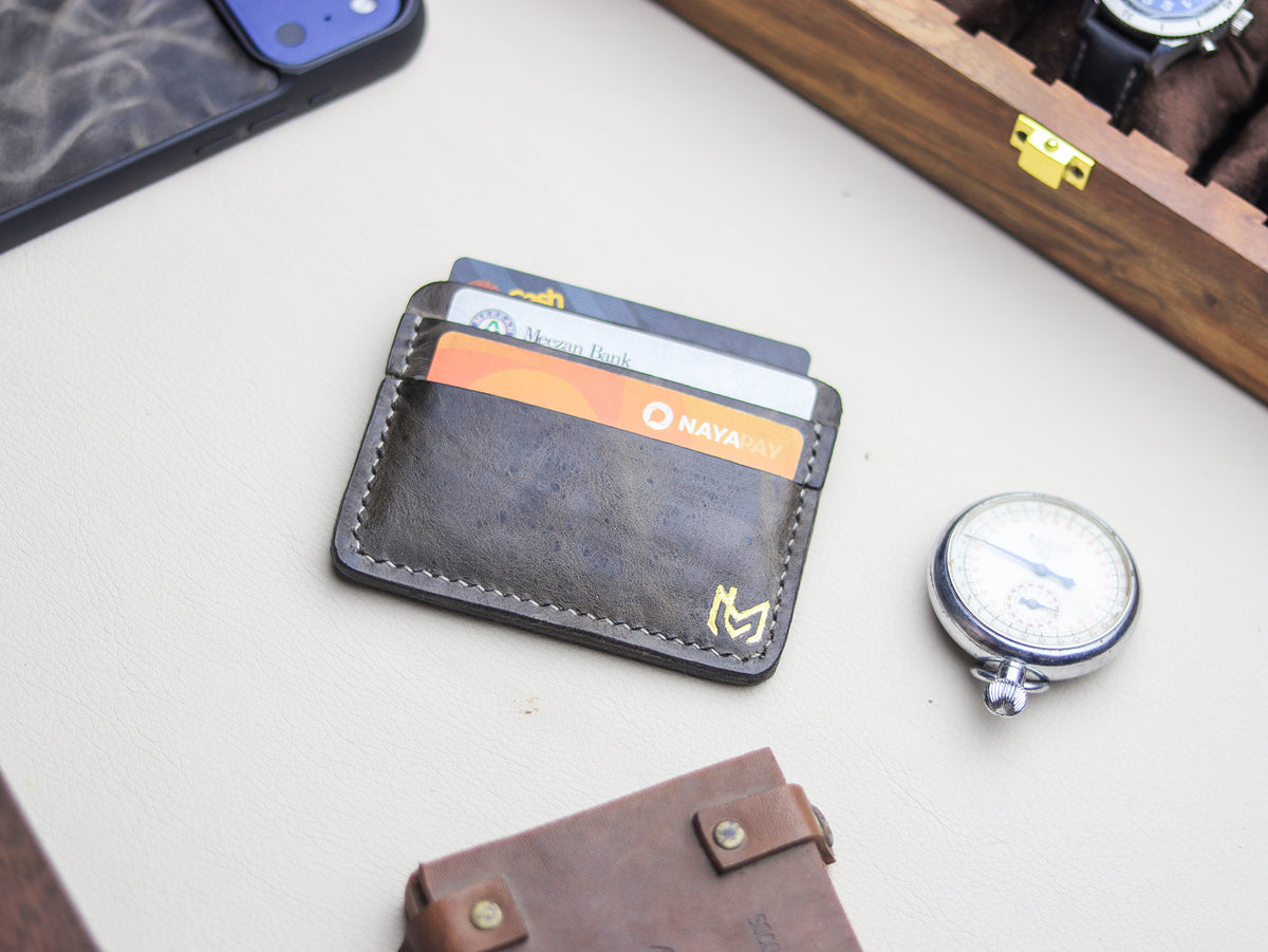 MINIMAL CLASSIC - MIDNIGHT GRAY VEG WAX PULL UP LEATHER