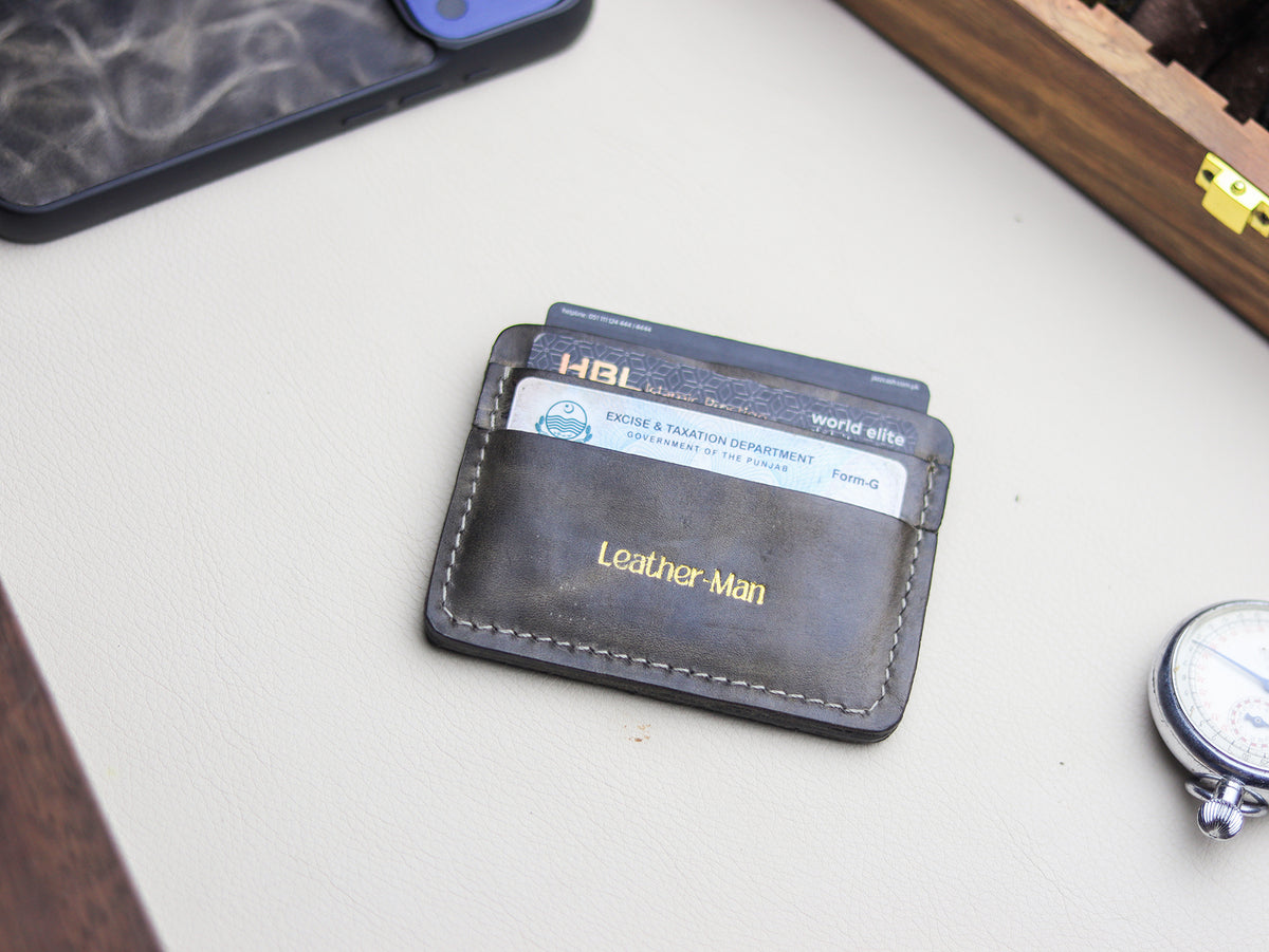 MINIMAL CLASSIC - MIDNIGHT GRAY VEG WAX PULL UP LEATHER