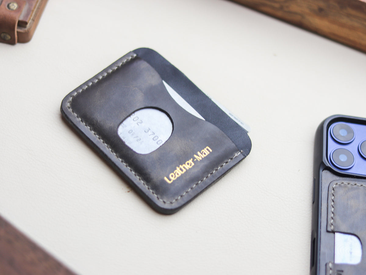 MINIMAL - MIDNIGHT GRAY VEG WAX PULL UP LEATHER