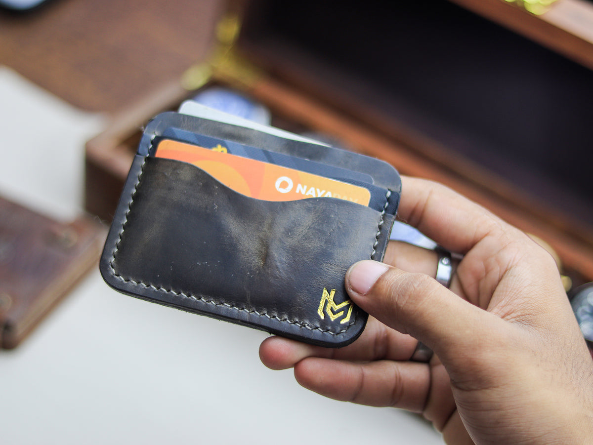 MINIMAL - MIDNIGHT GRAY VEG WAX PULL UP LEATHER