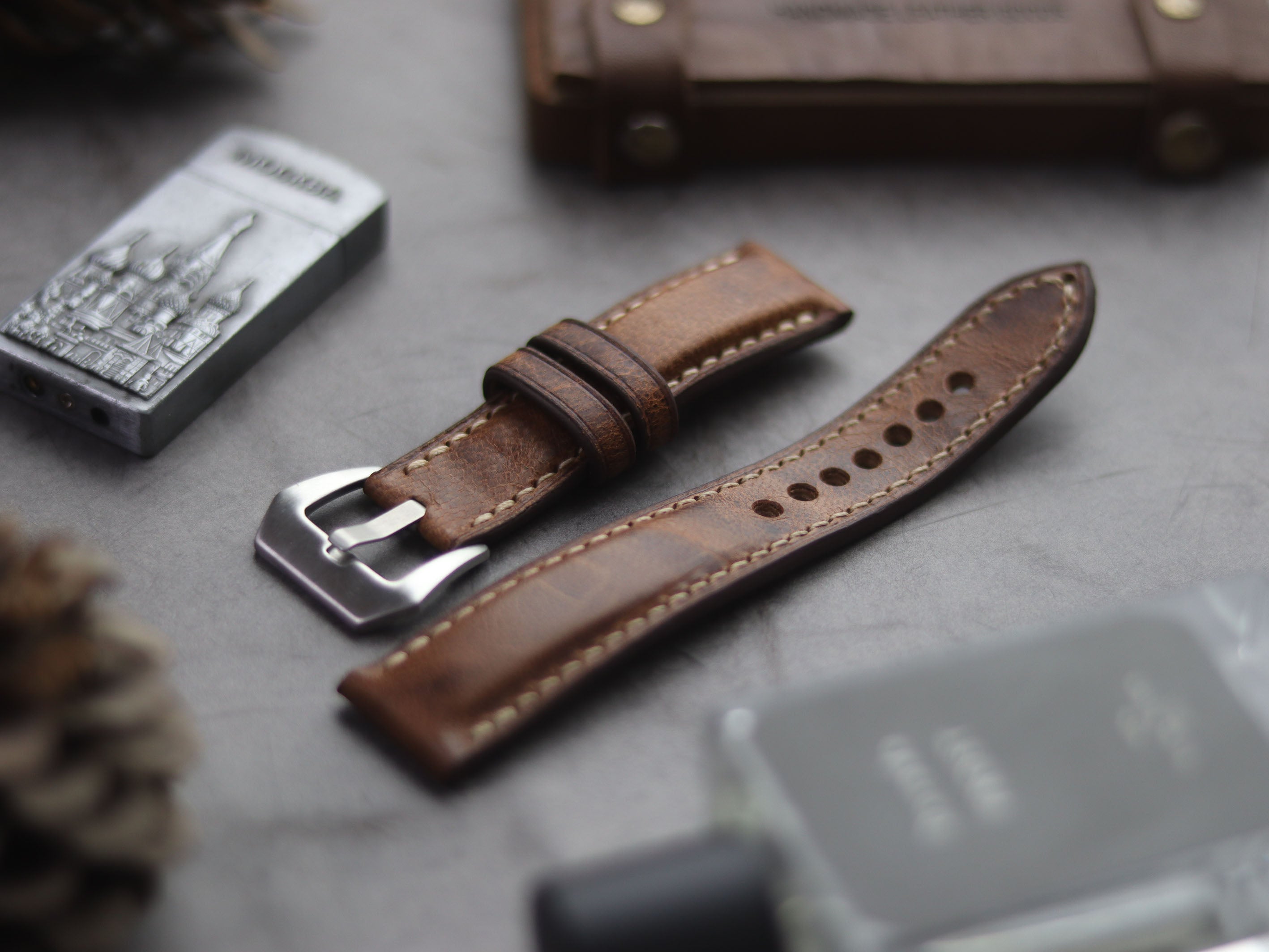 CRAZY BROWN FULL STITCHED - PADDED