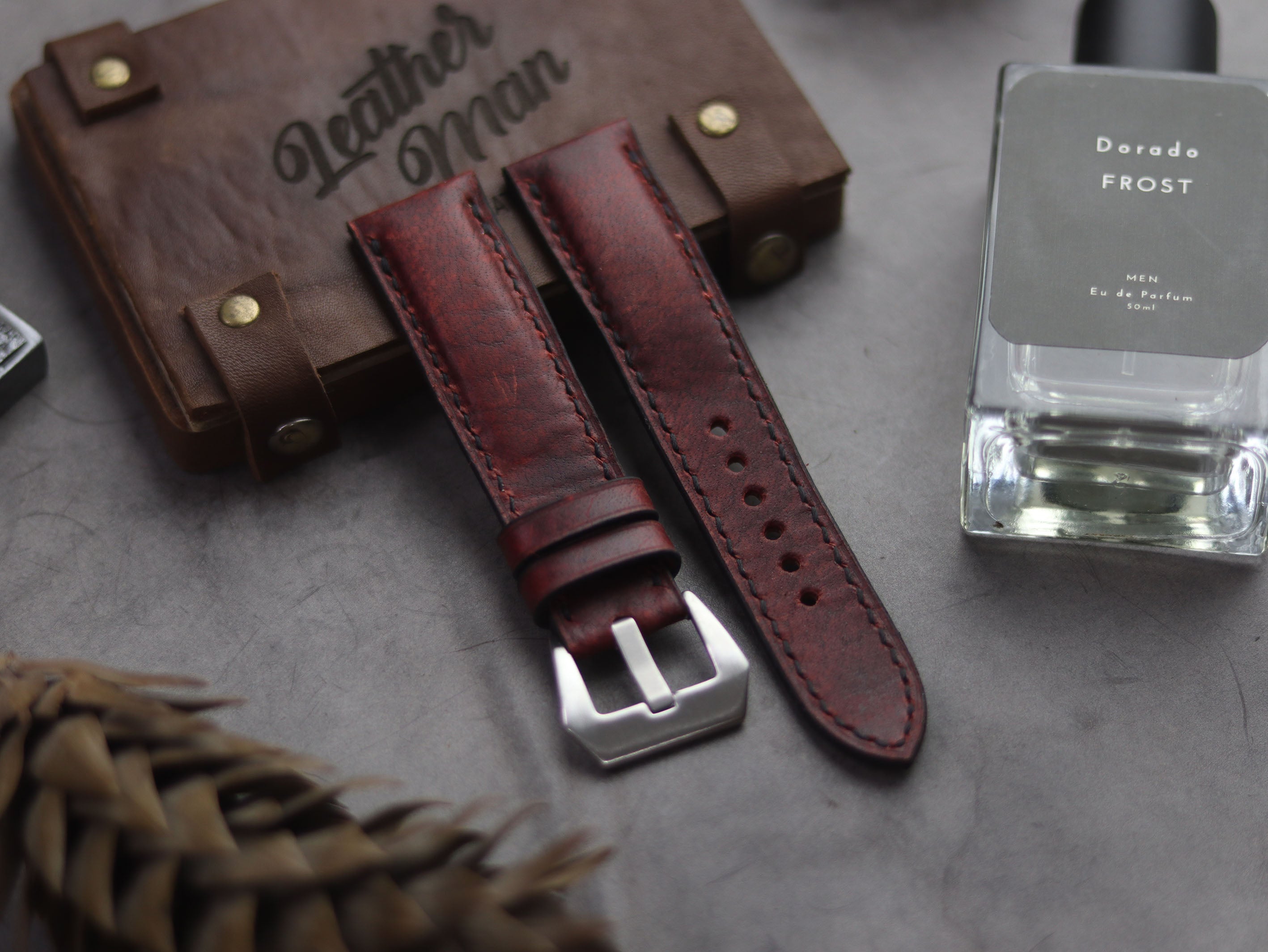 MAHOGANY BURGUNDY FULL STITCHED - PADDED