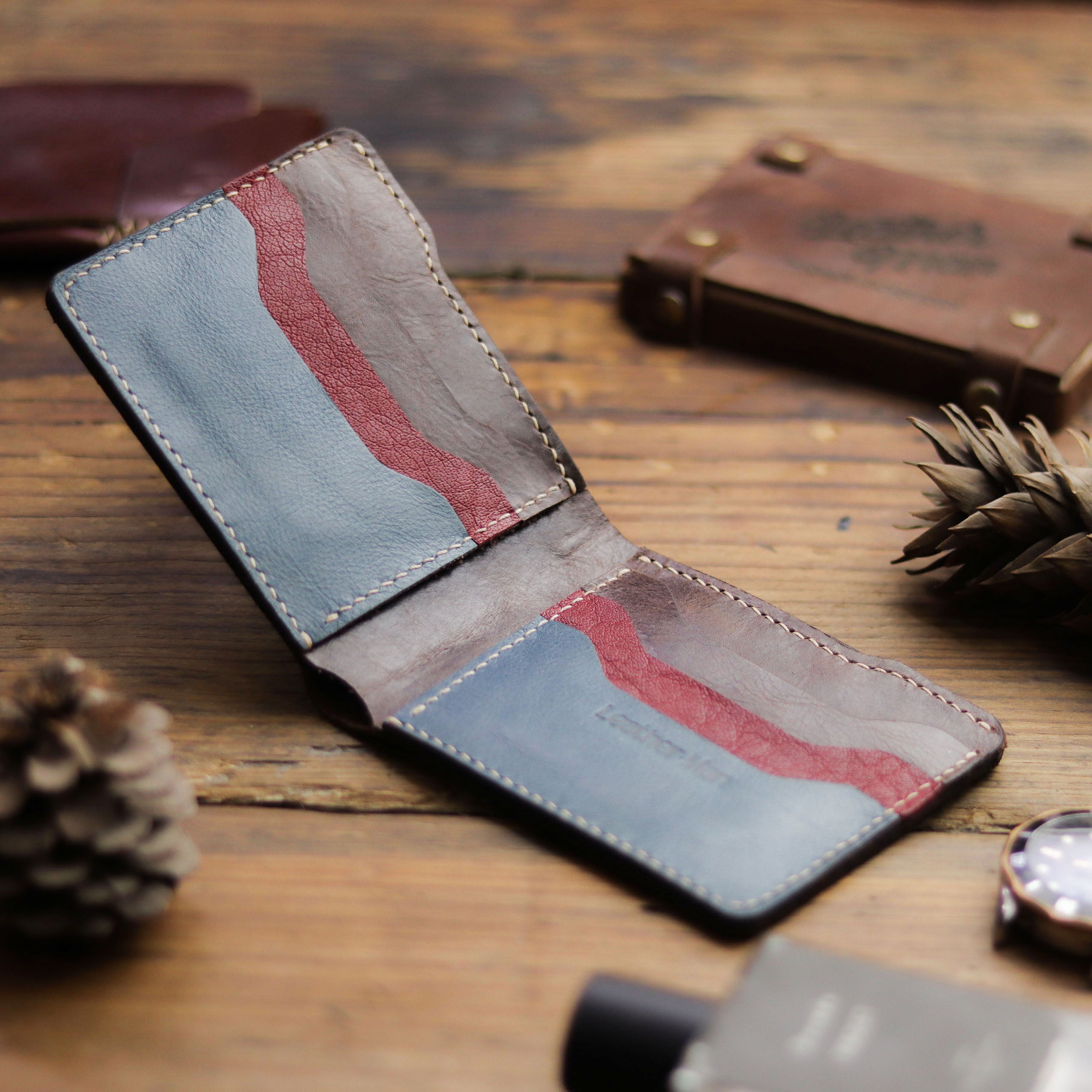 "MAXIMUS PRO" WALNUT BROWN, RED & DEEP BLUE