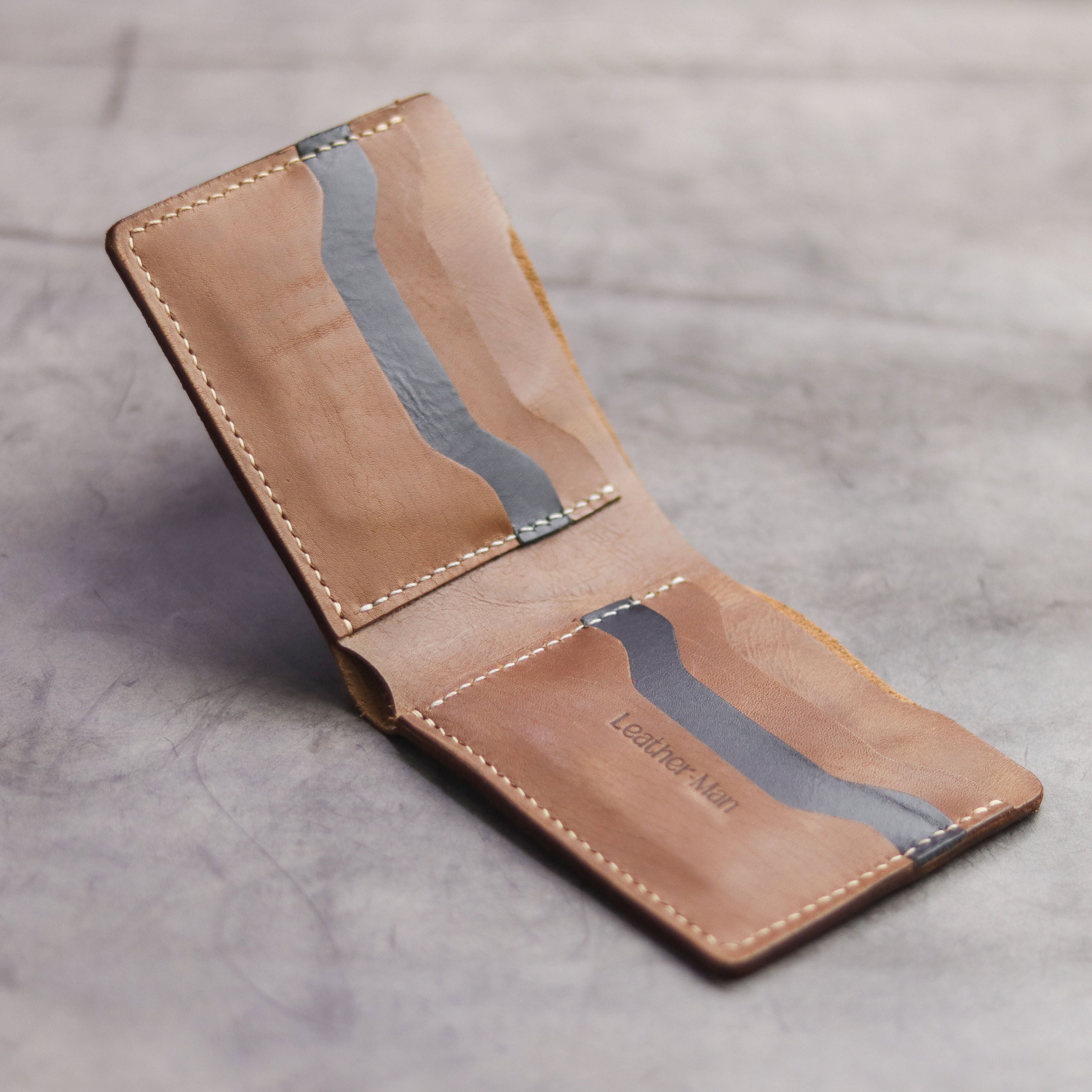 "MAXIMUS" BI-FOLD WALLET - CARAMEL BROWN