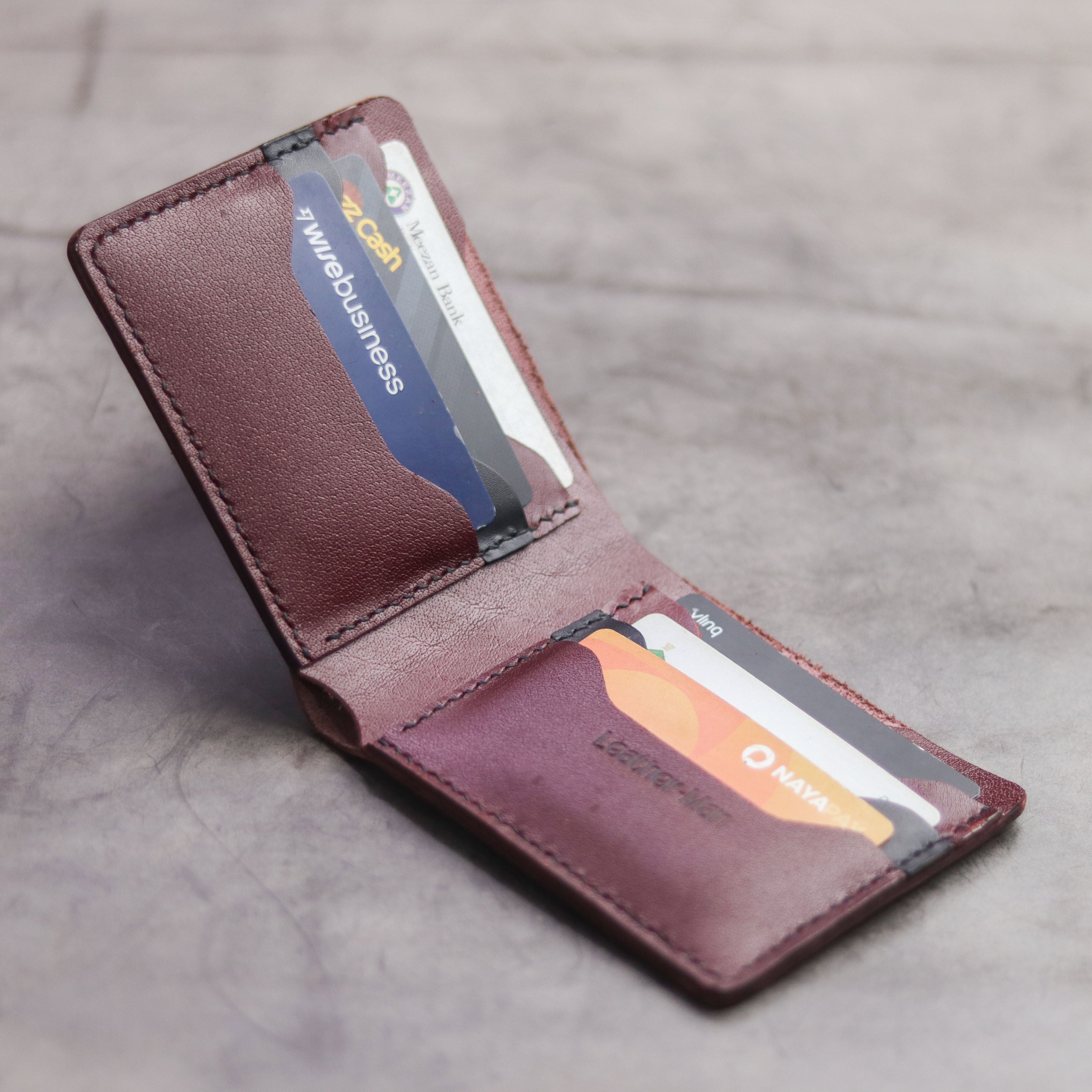 "MAXIMUS" BI-FOLD WALLET - GARNET BURGUNDY