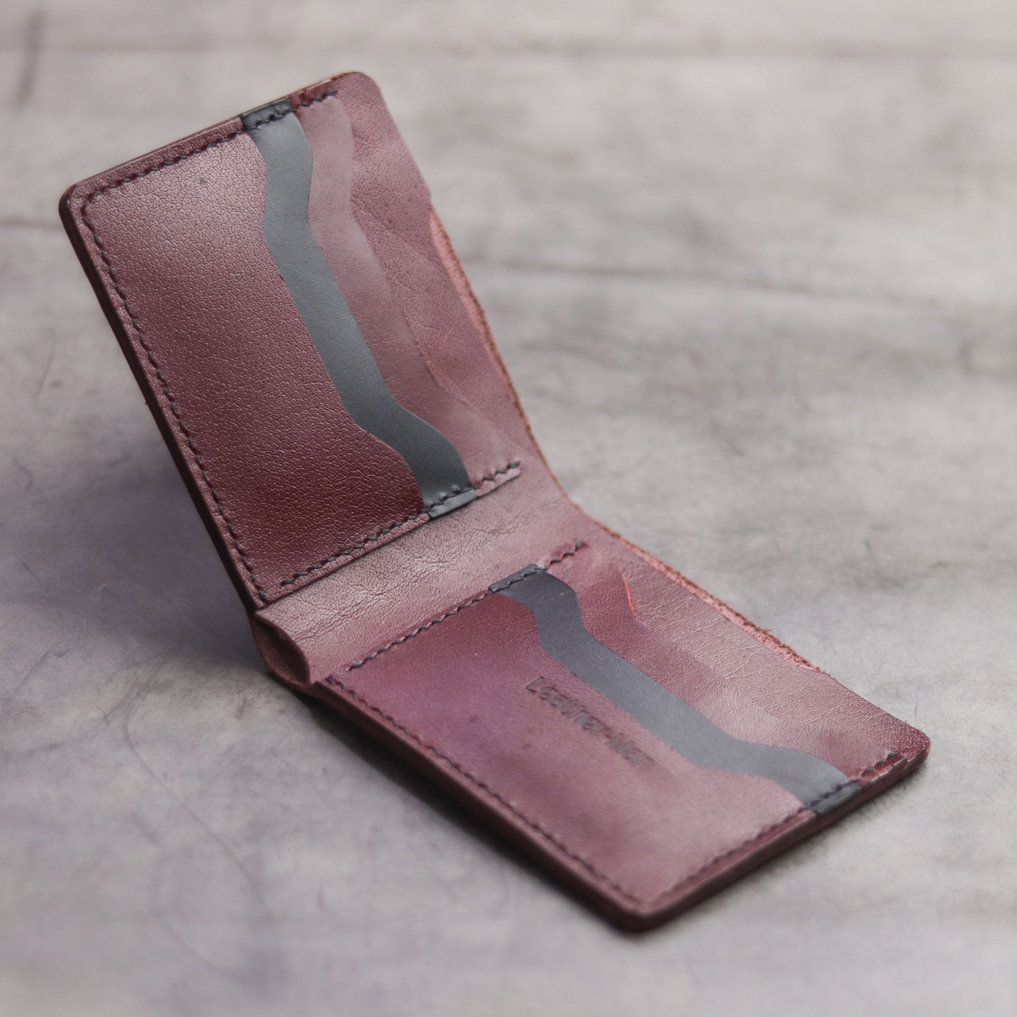 "MAXIMUS" BI-FOLD WALLET - GARNET BURGUNDY