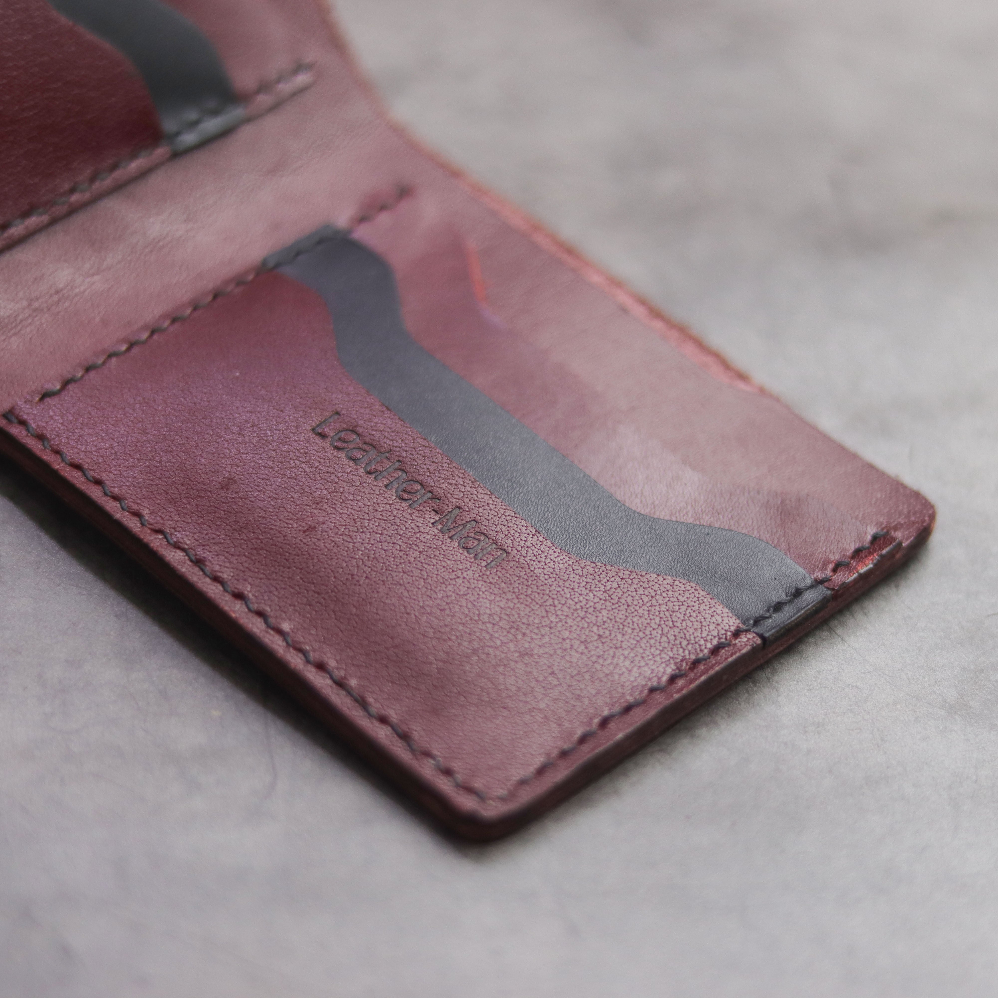 "MAXIMUS" BI-FOLD WALLET - GARNET BURGUNDY