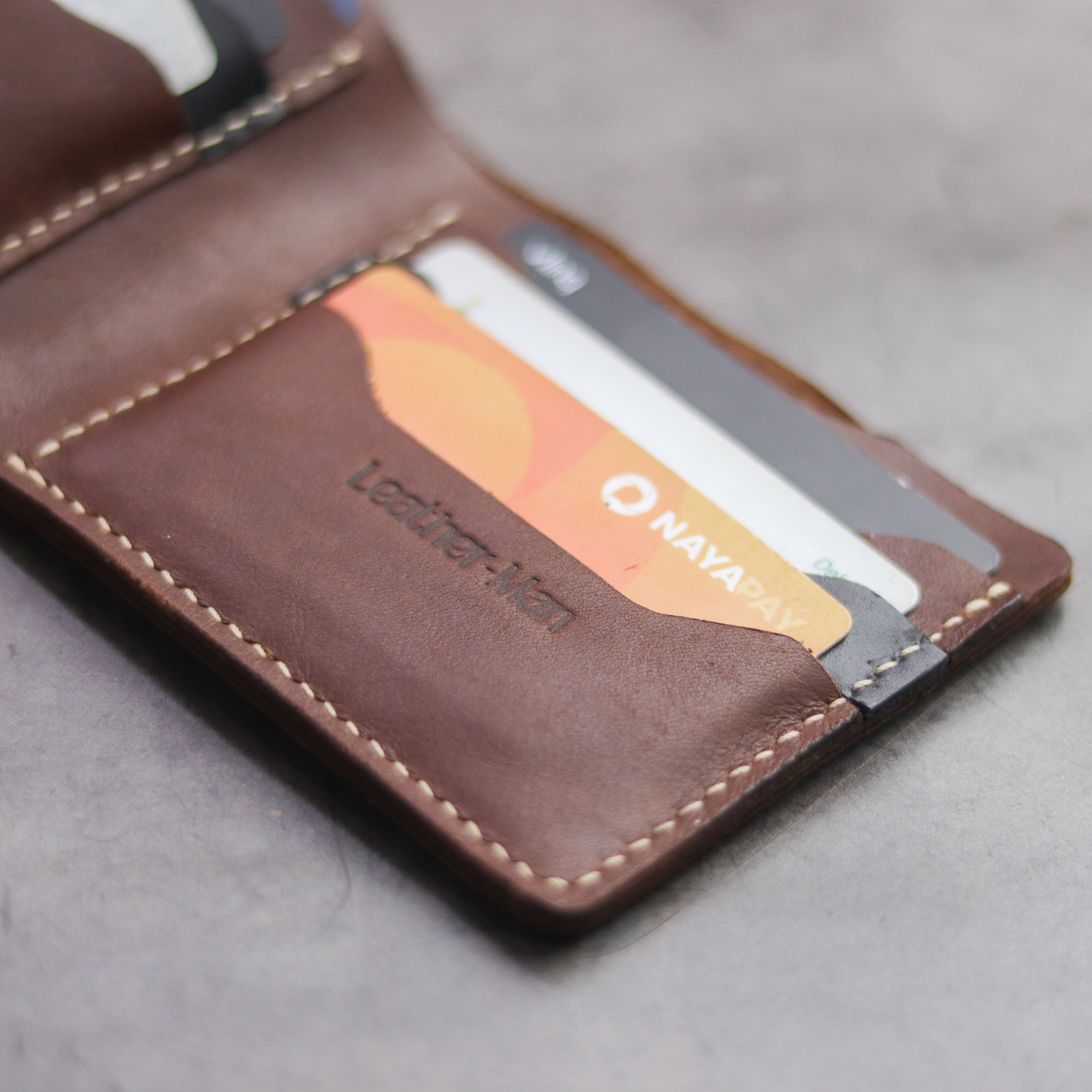 "MAXIMUS" BI-FOLD WALLET - CHESTNUT BROWN