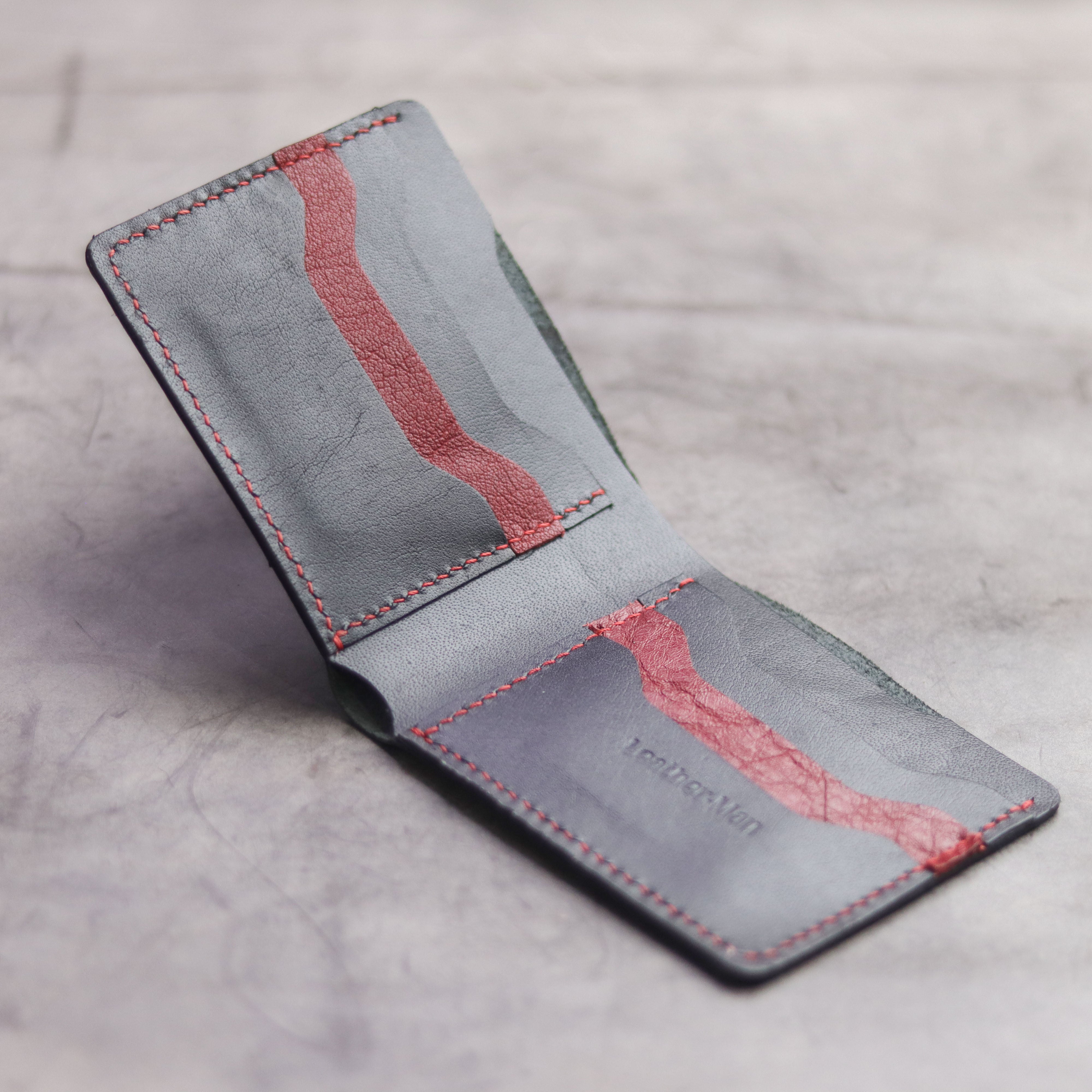 "MAXIMUS" BI-FOLD WALLET - BLACK & RED