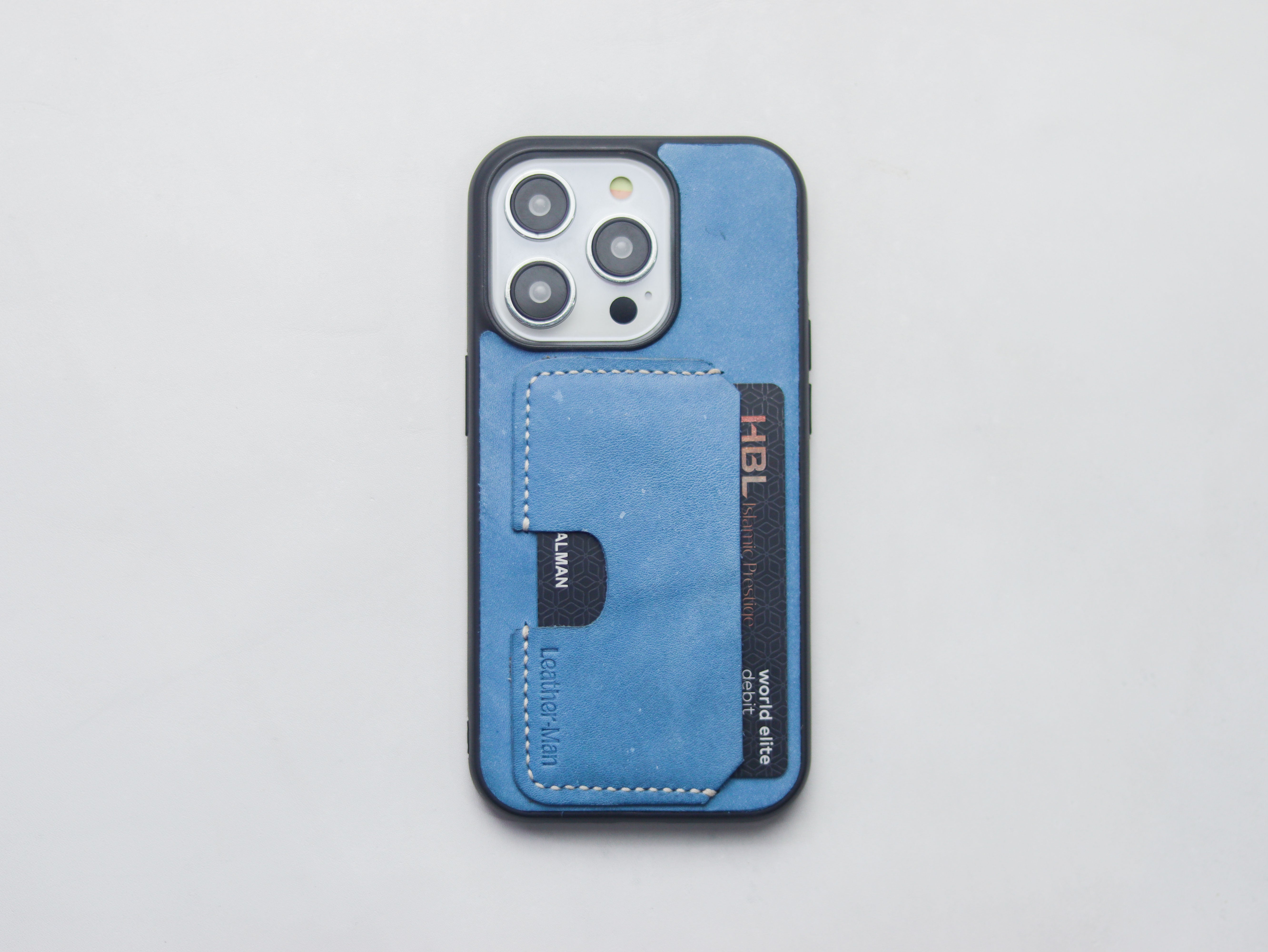 CAROLINE BLUE LEATHER - WALLET PHONE CASE