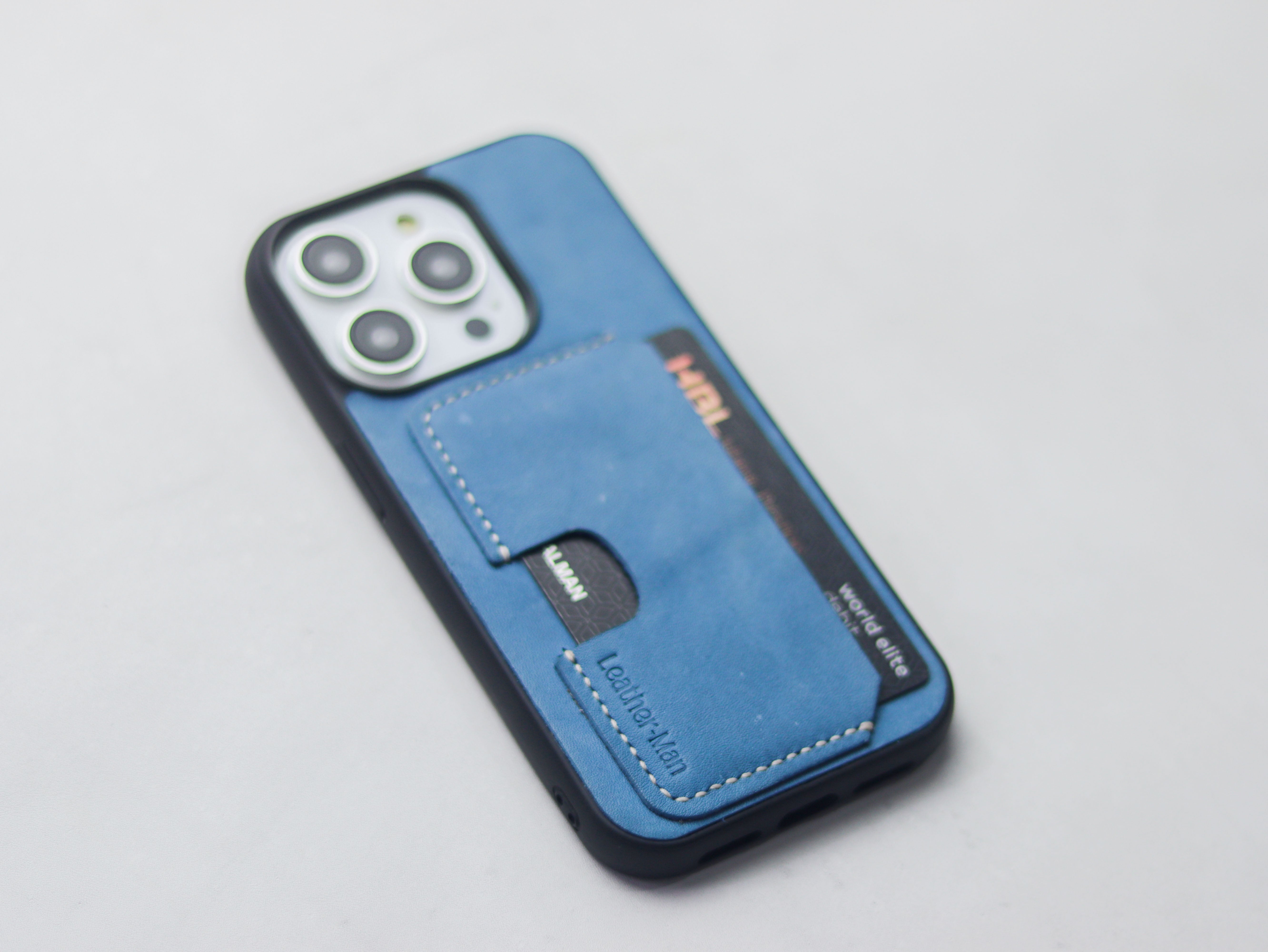 CAROLINE BLUE LEATHER - WALLET PHONE CASE