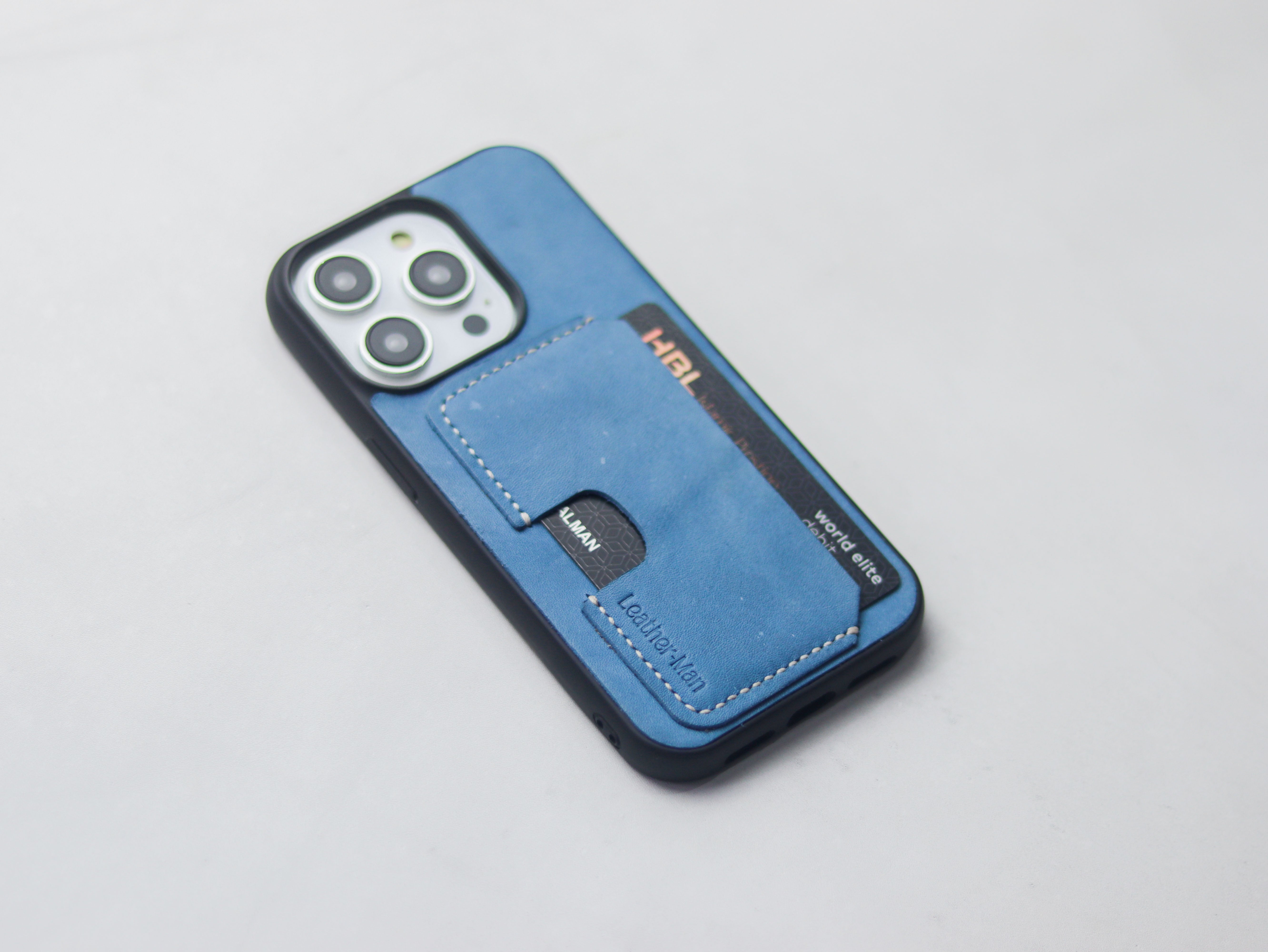 CAROLINE BLUE LEATHER - WALLET PHONE CASE
