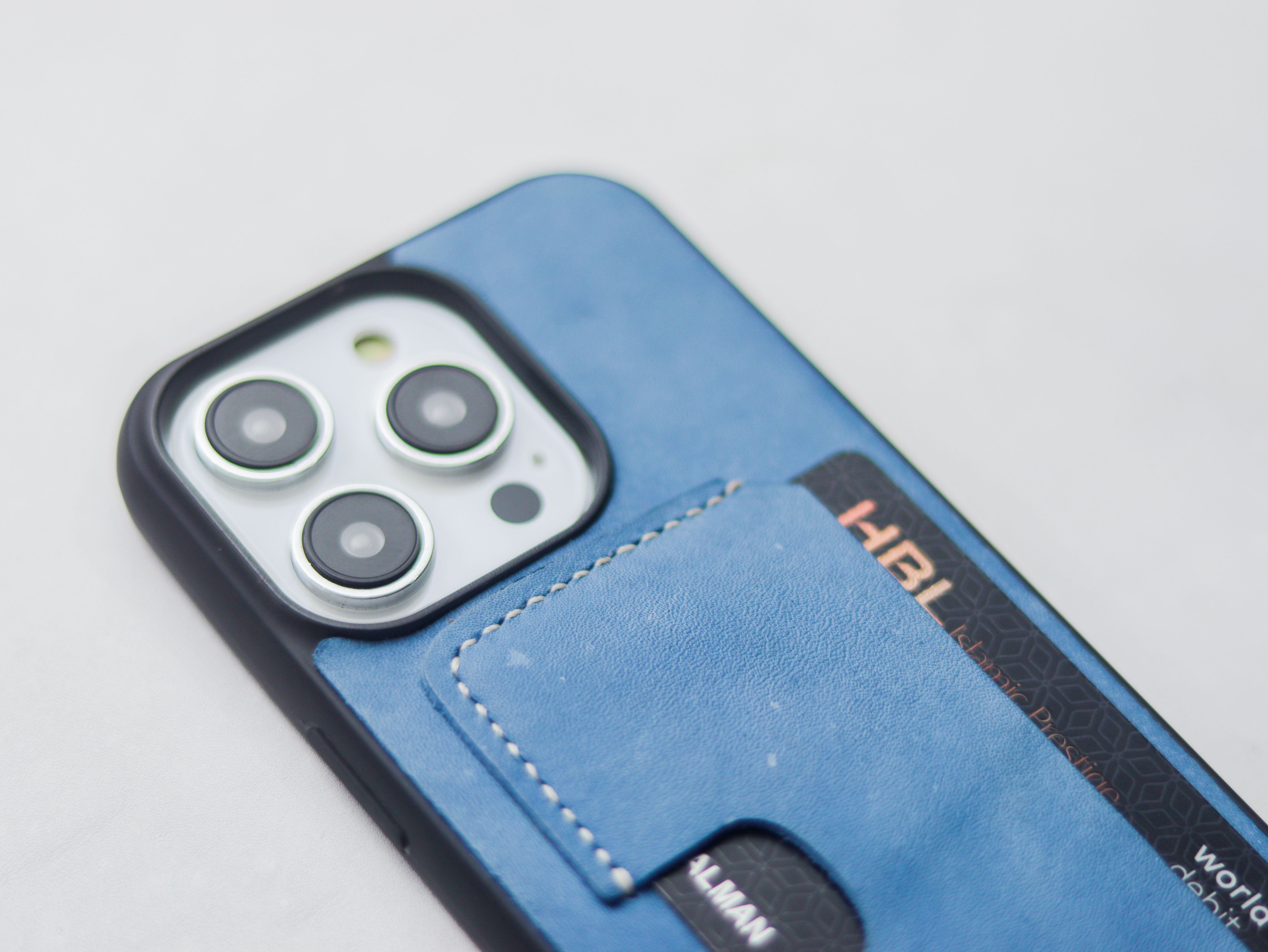 CAROLINE BLUE LEATHER - WALLET PHONE CASE