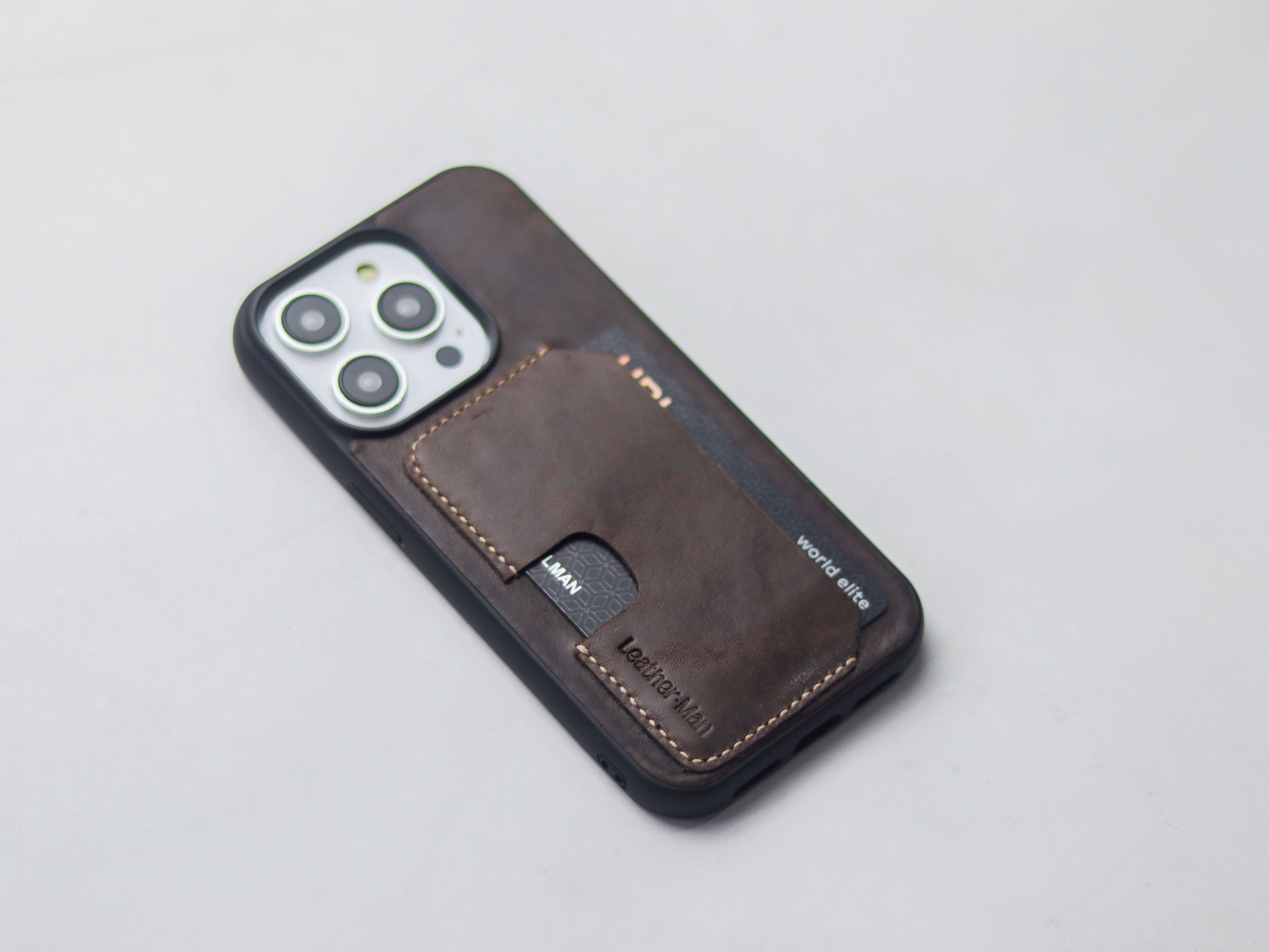 WALNUT BROWN LEATHER - WALLET PHONE CASE