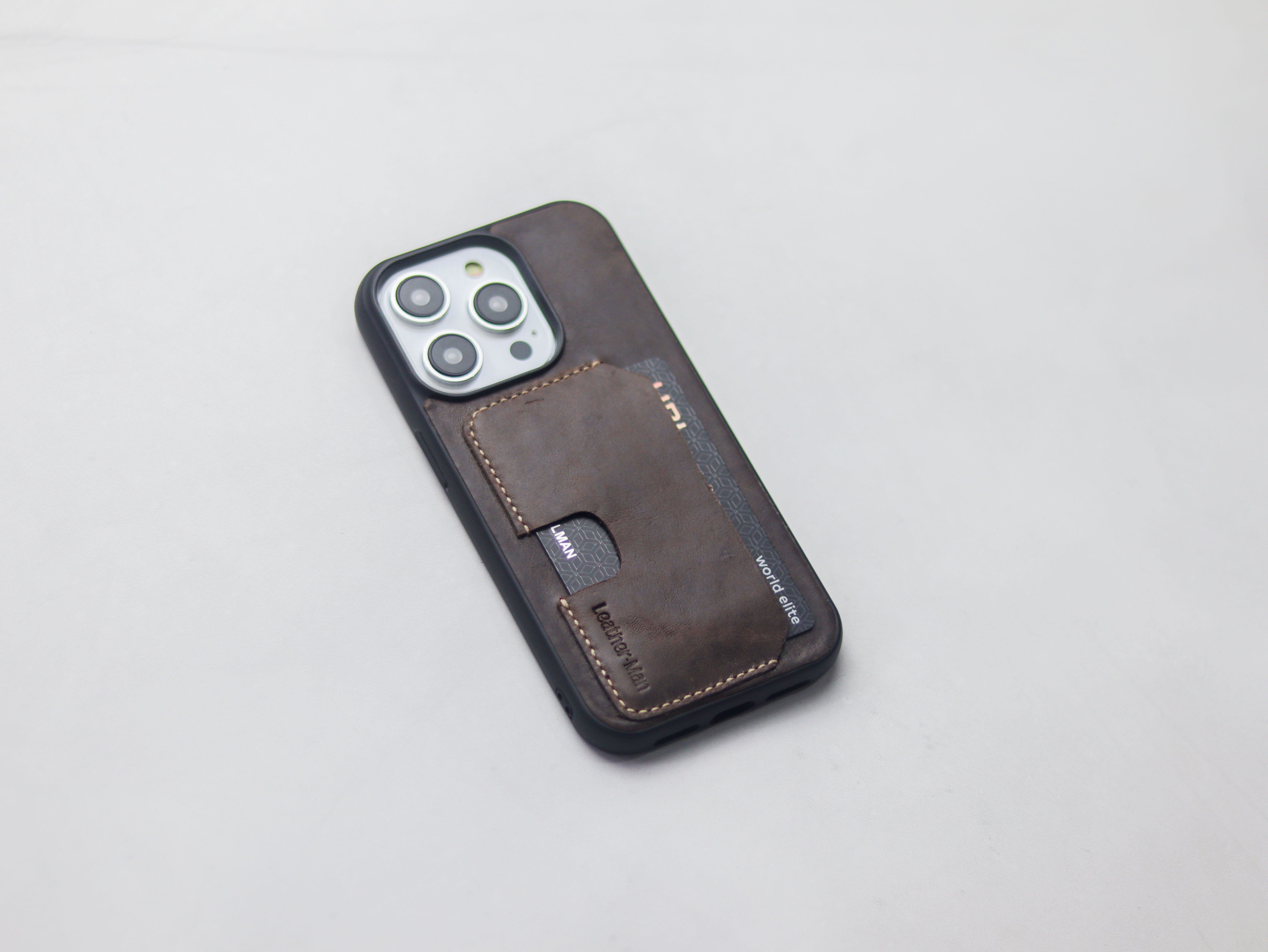 WALNUT BROWN LEATHER - WALLET PHONE CASE