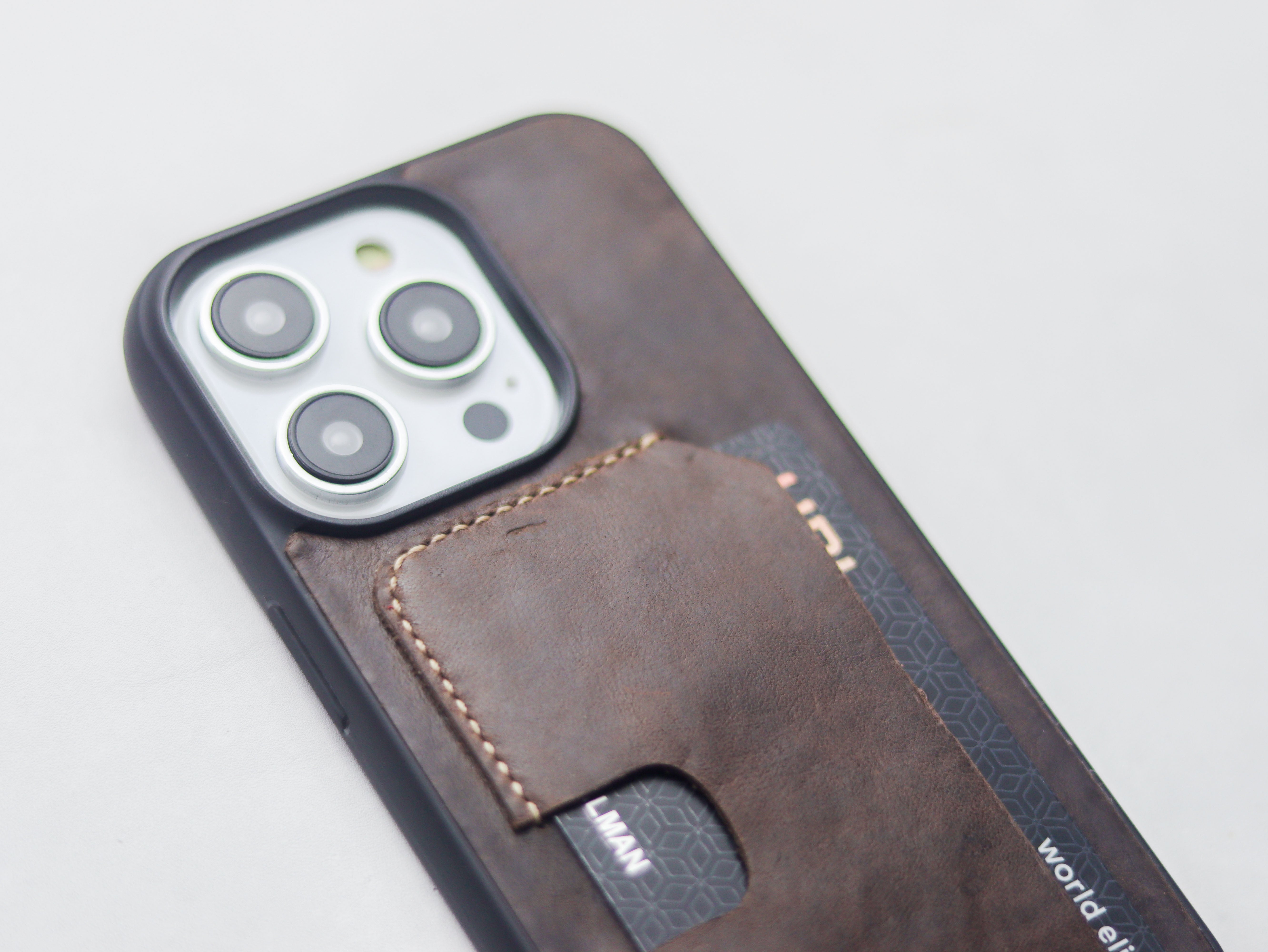 WALNUT BROWN LEATHER - WALLET PHONE CASE