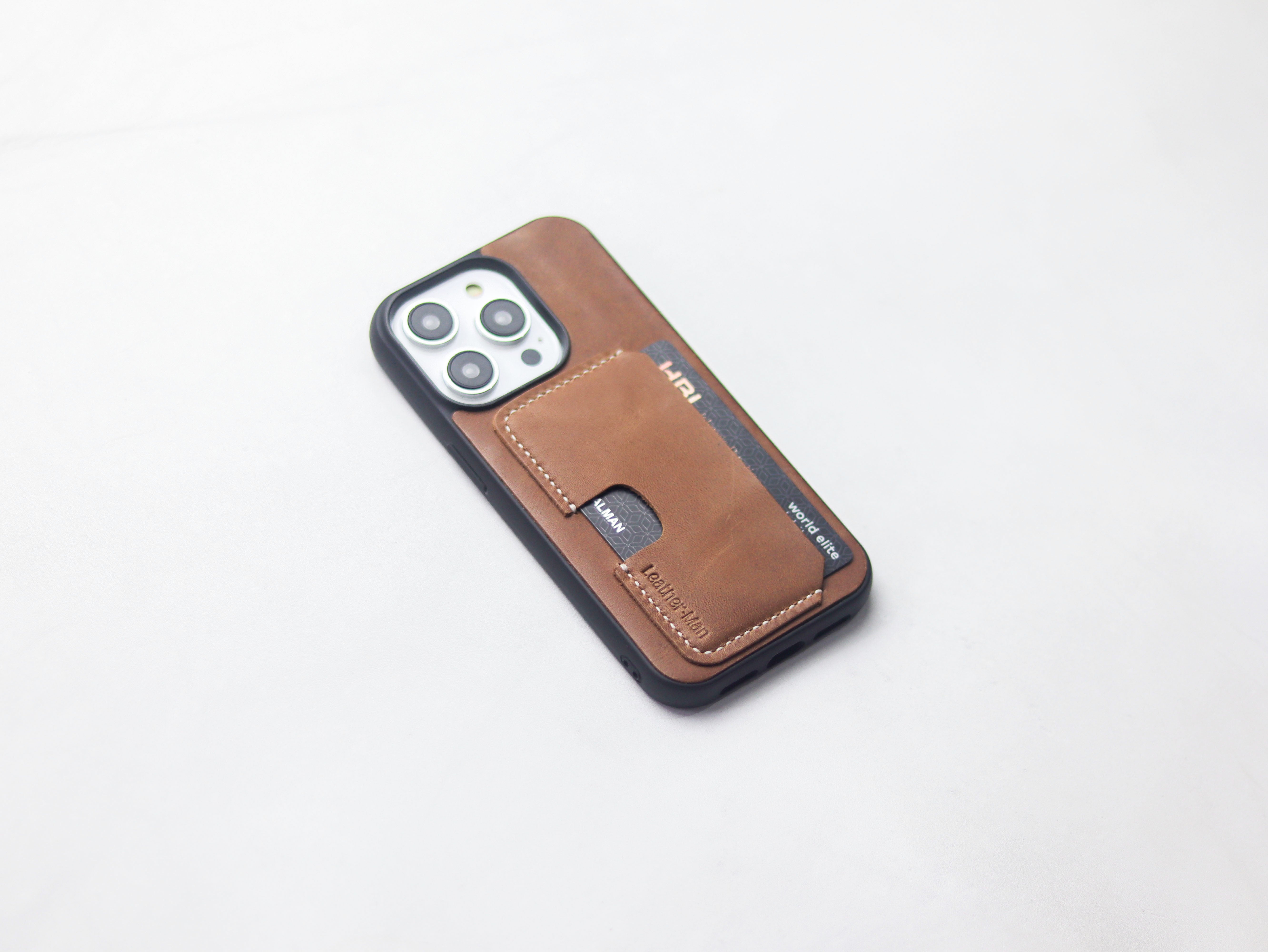 CARAMEL BROWN LEATHER - WALLET PHONE CASE