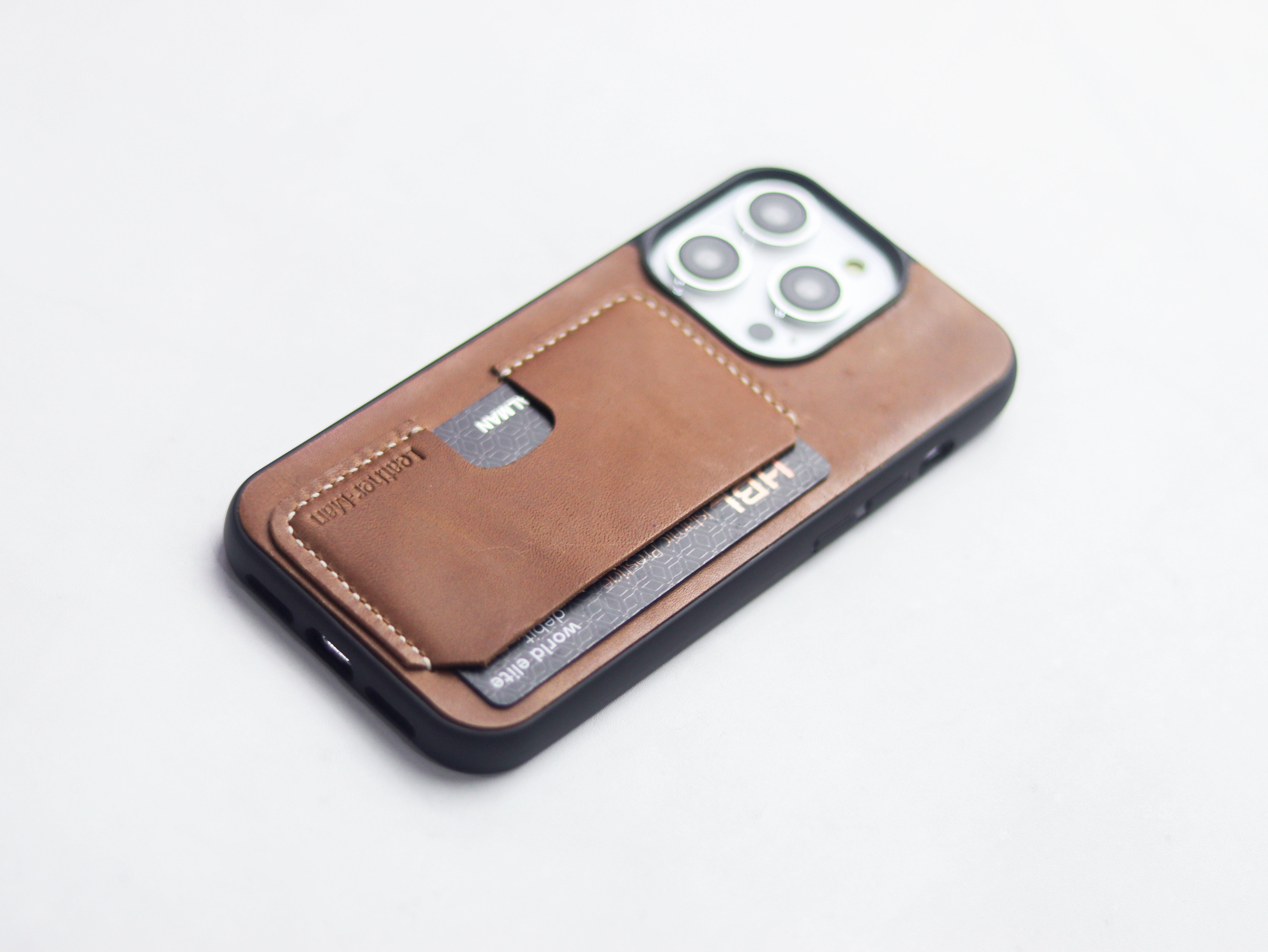 CARAMEL BROWN LEATHER - WALLET PHONE CASE