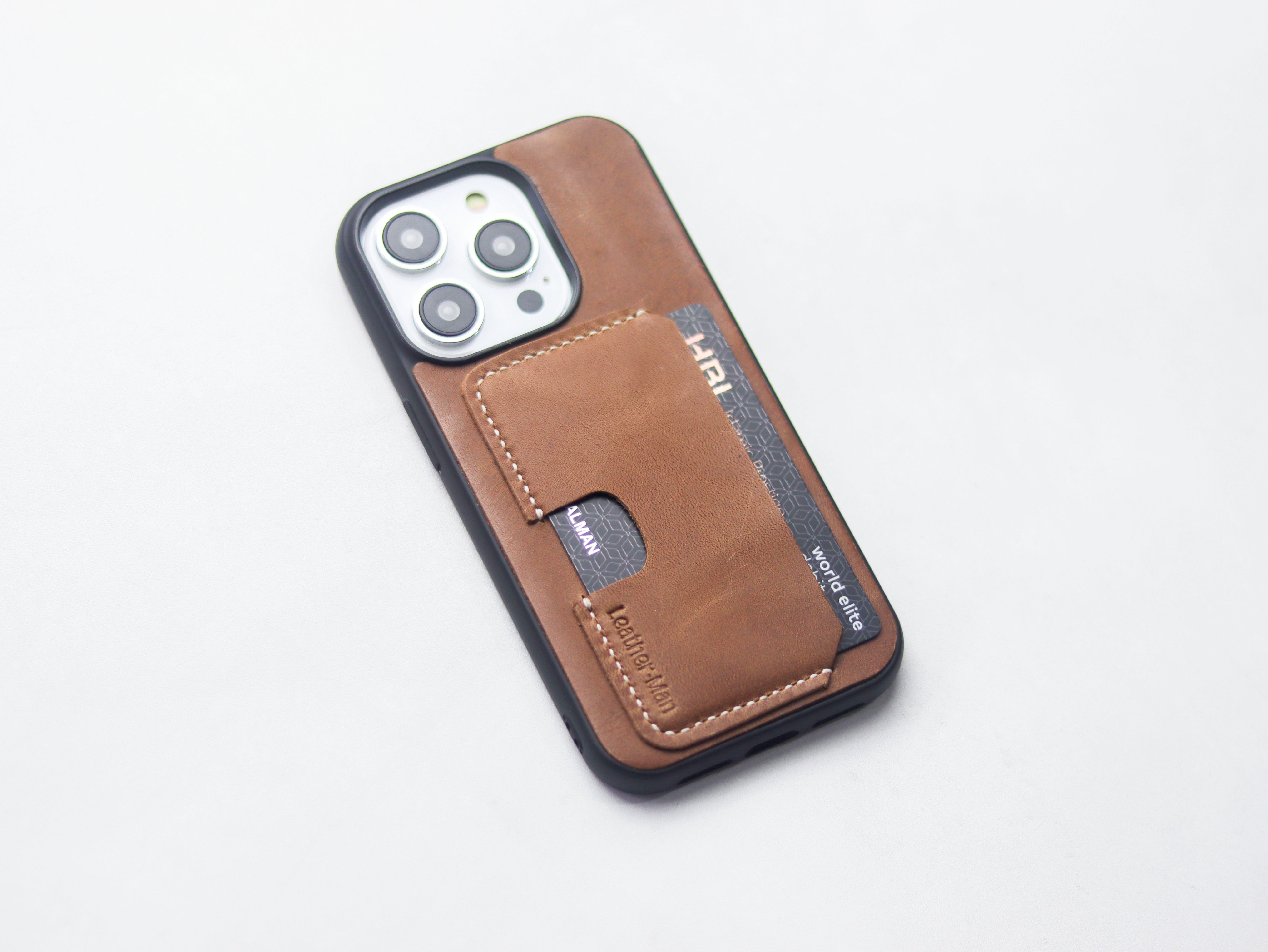 CARAMEL BROWN LEATHER - WALLET PHONE CASE