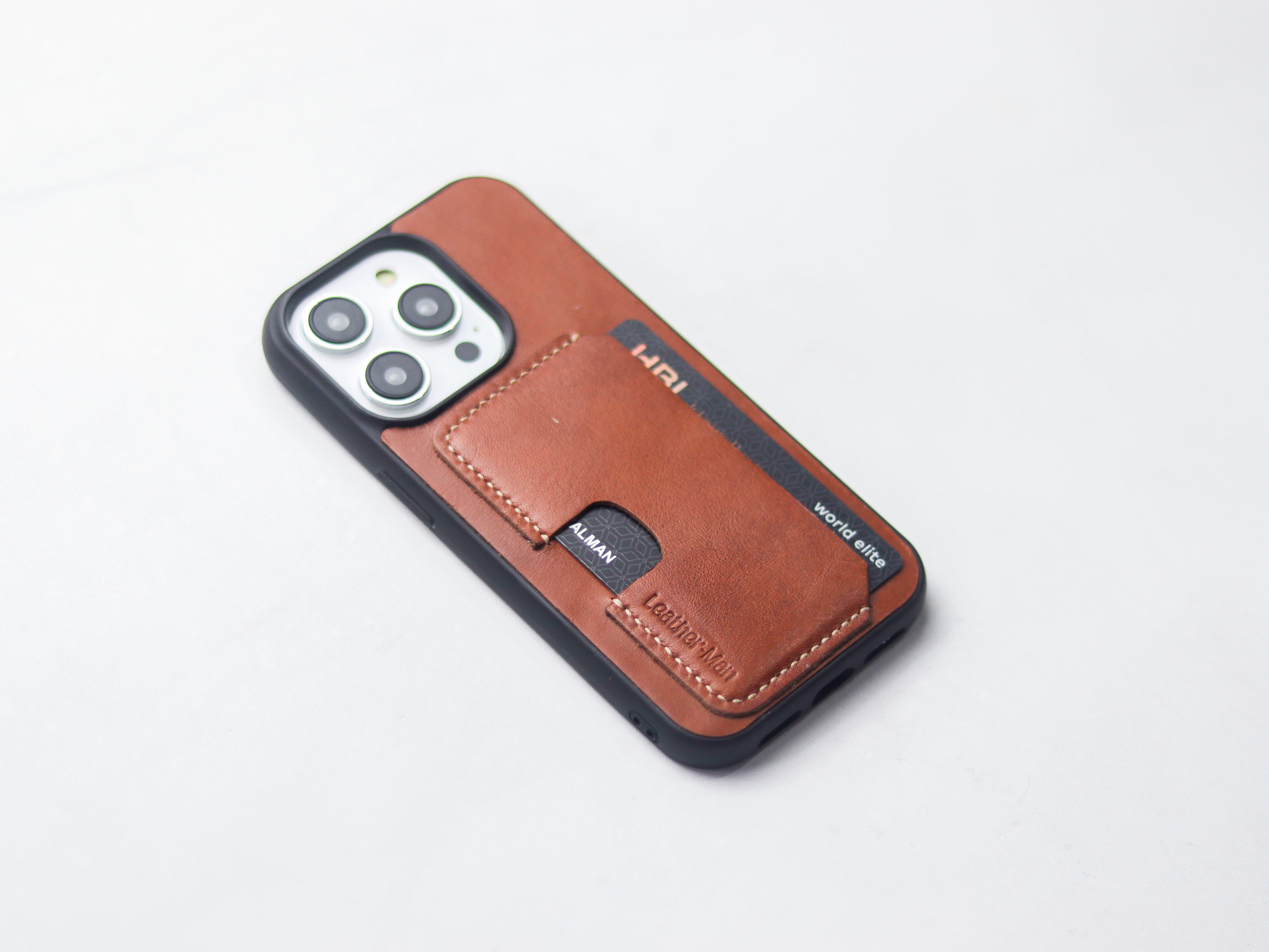 TAN BROWN LEATHER - WALLET PHONE CASE