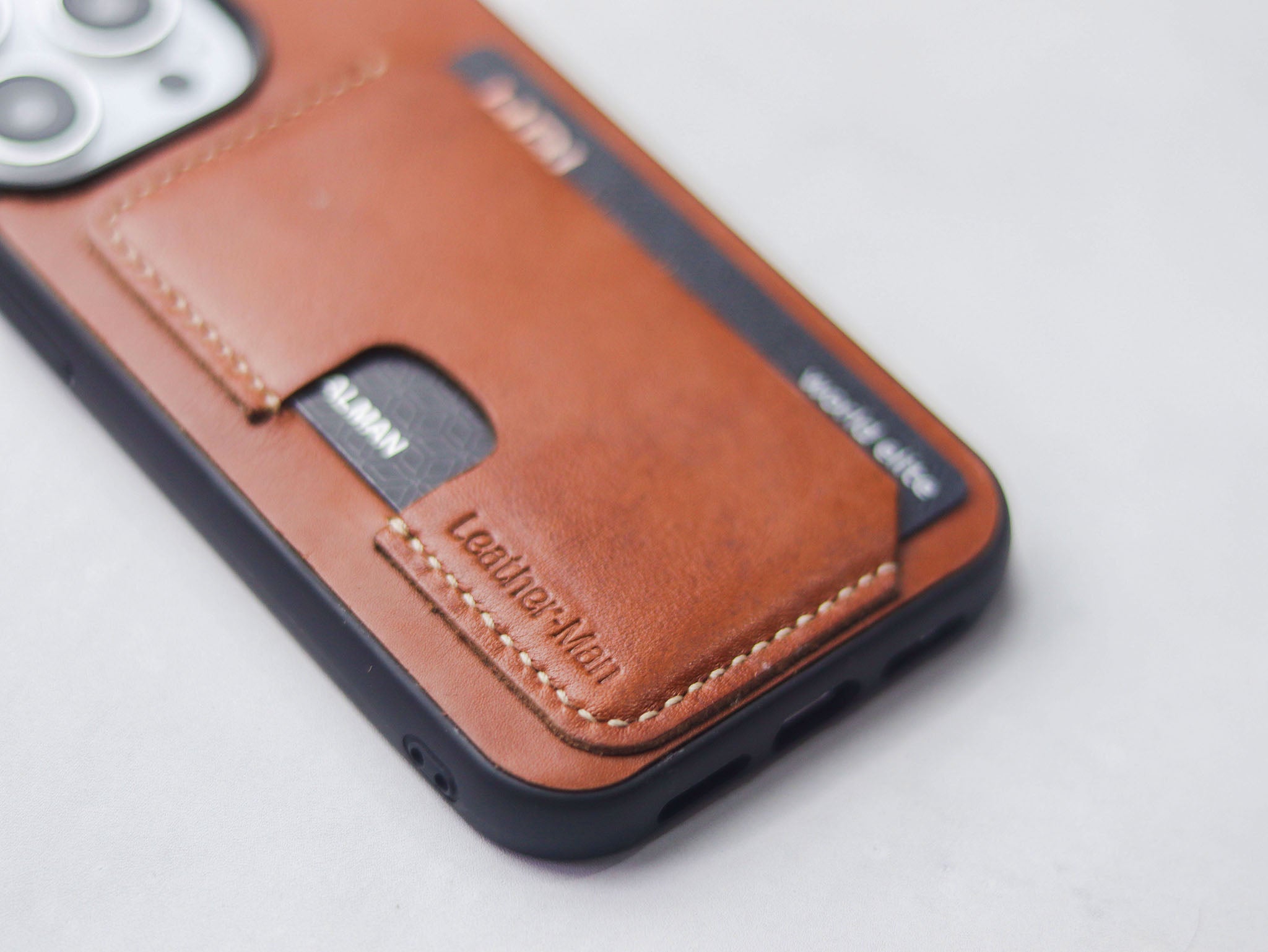 TAN BROWN LEATHER - WALLET PHONE CASE