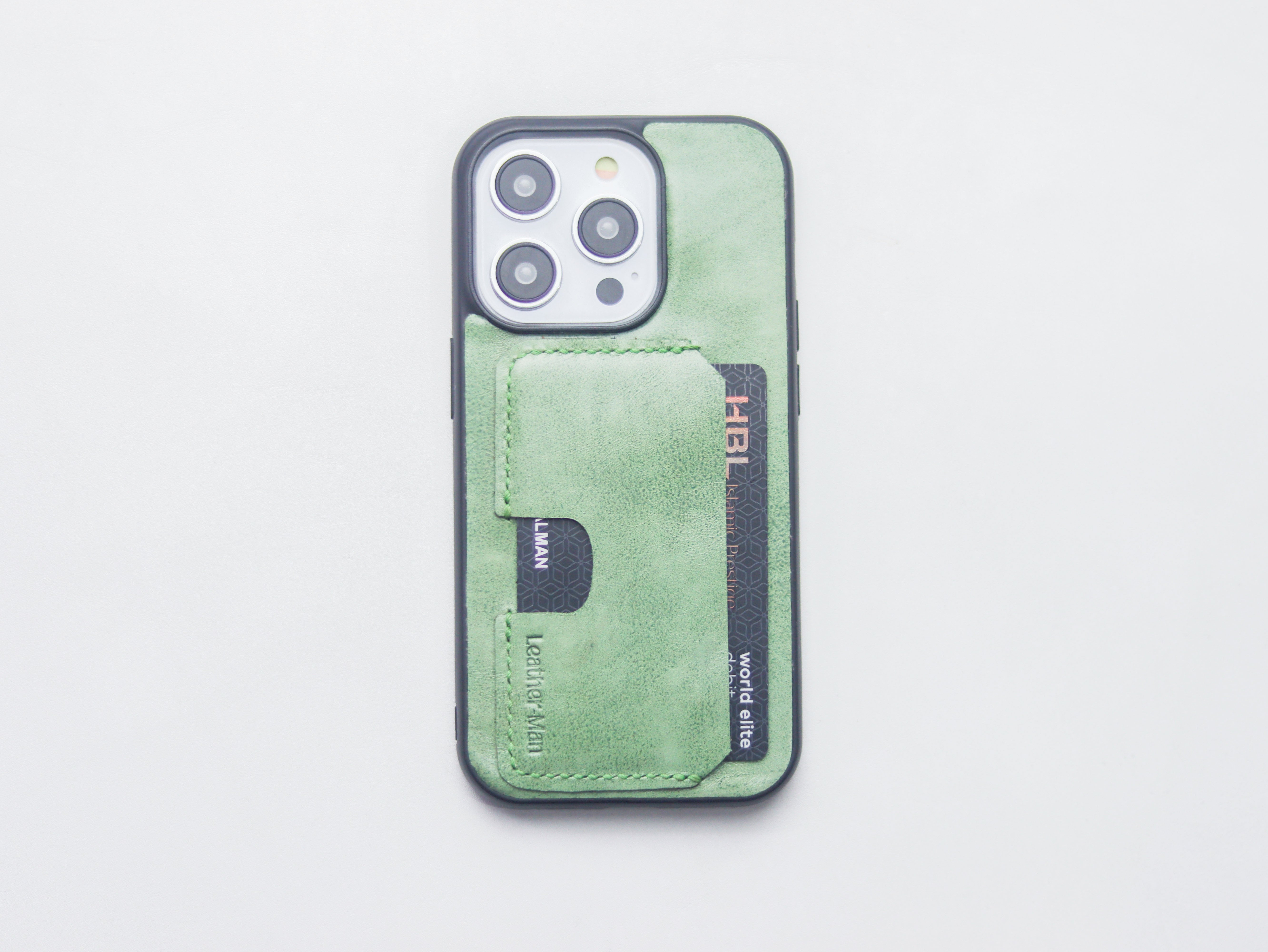 MINT GREEN LEATHER - WALLET PHONE CASE