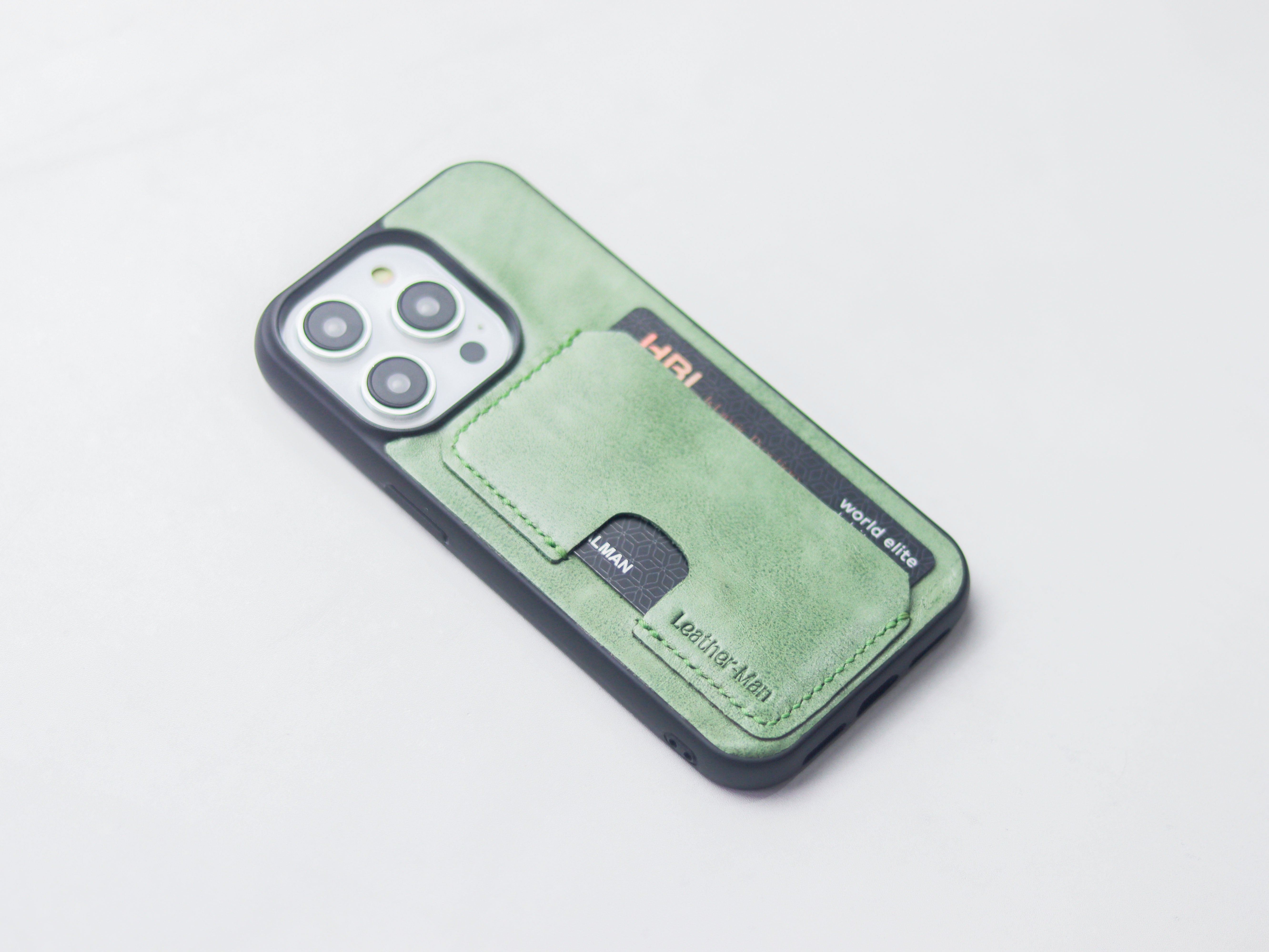 MINT GREEN LEATHER - WALLET PHONE CASE