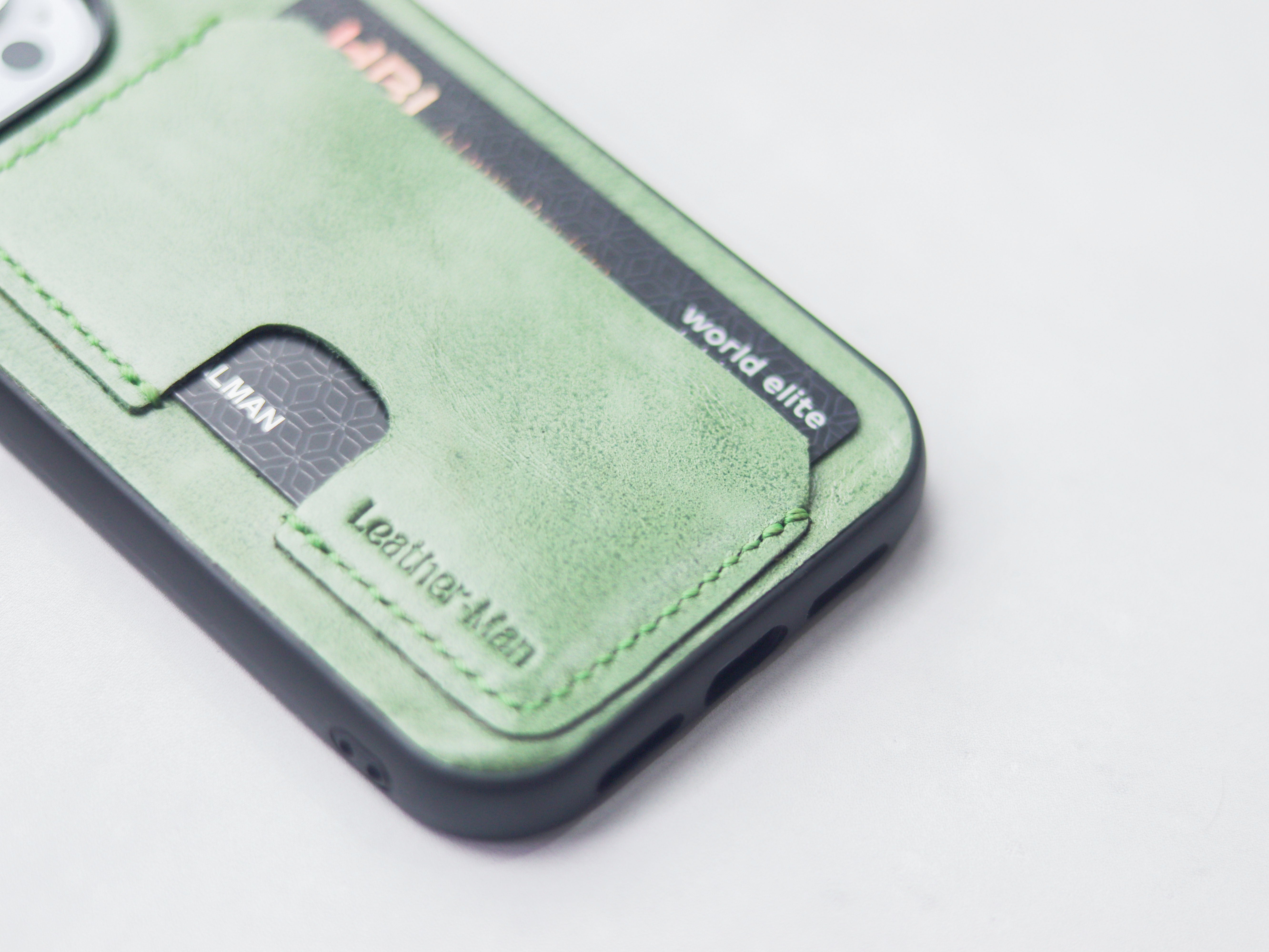 MINT GREEN LEATHER - WALLET PHONE CASE