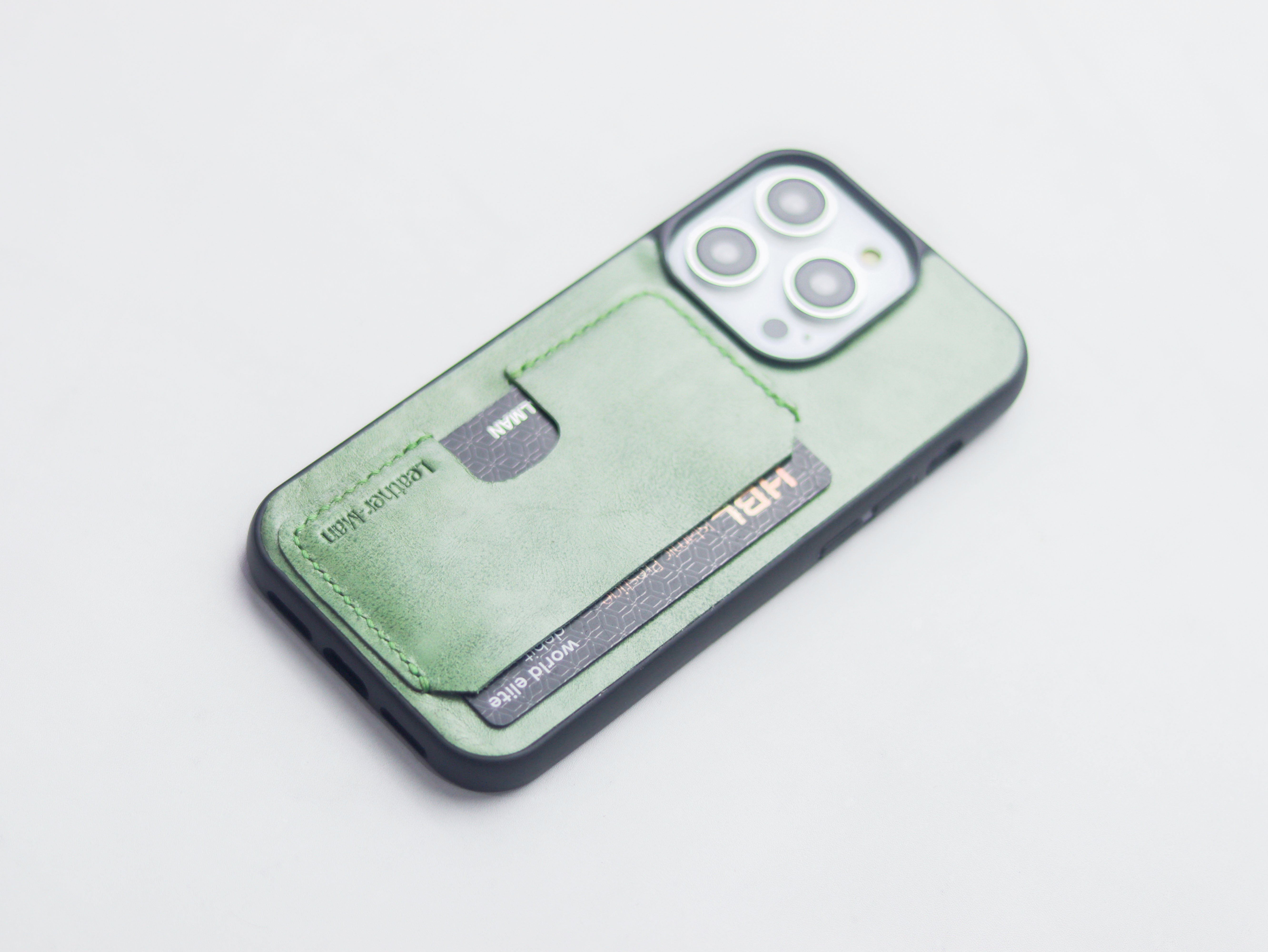 MINT GREEN LEATHER - WALLET PHONE CASE