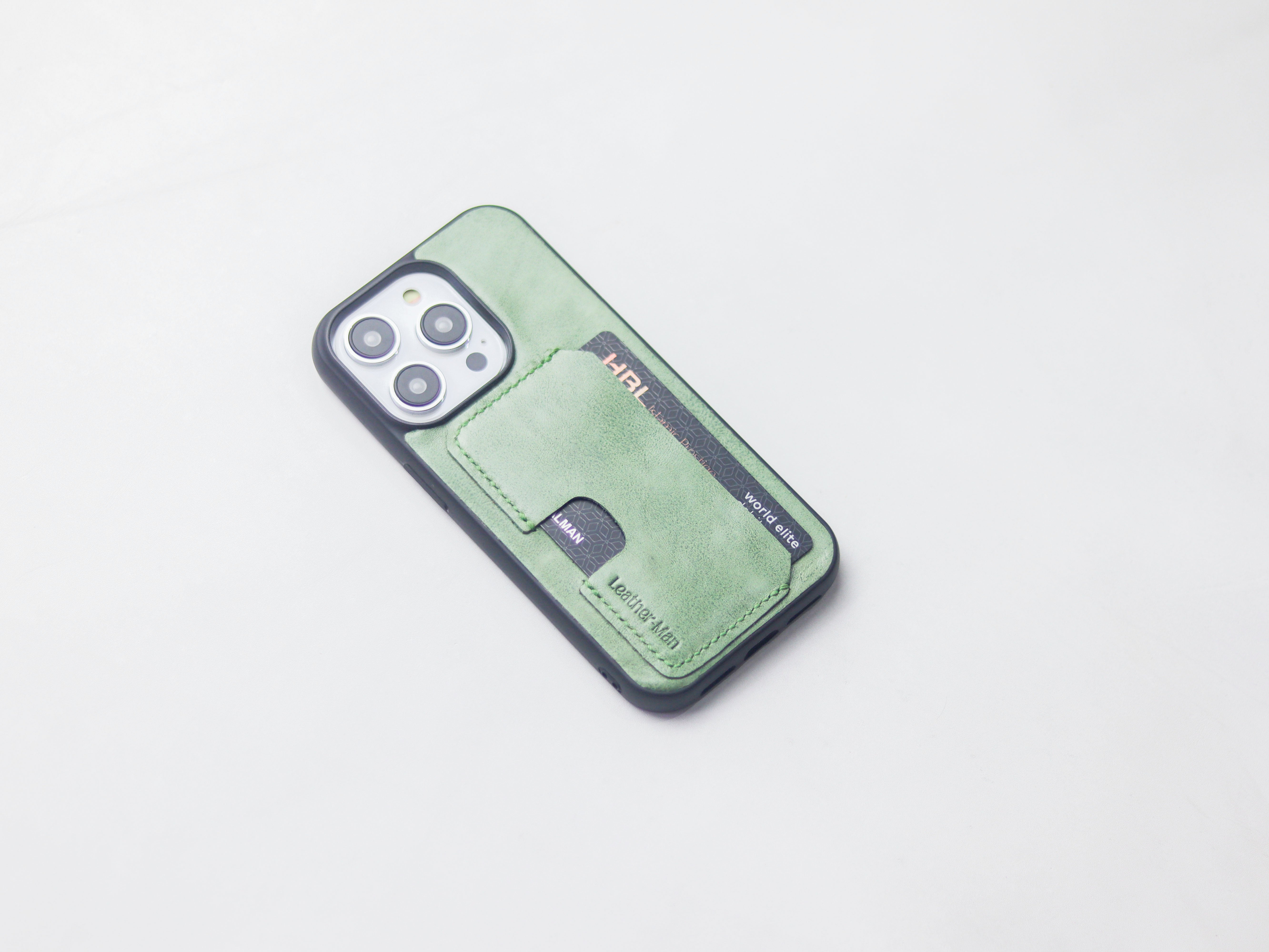 MINT GREEN LEATHER - WALLET PHONE CASE