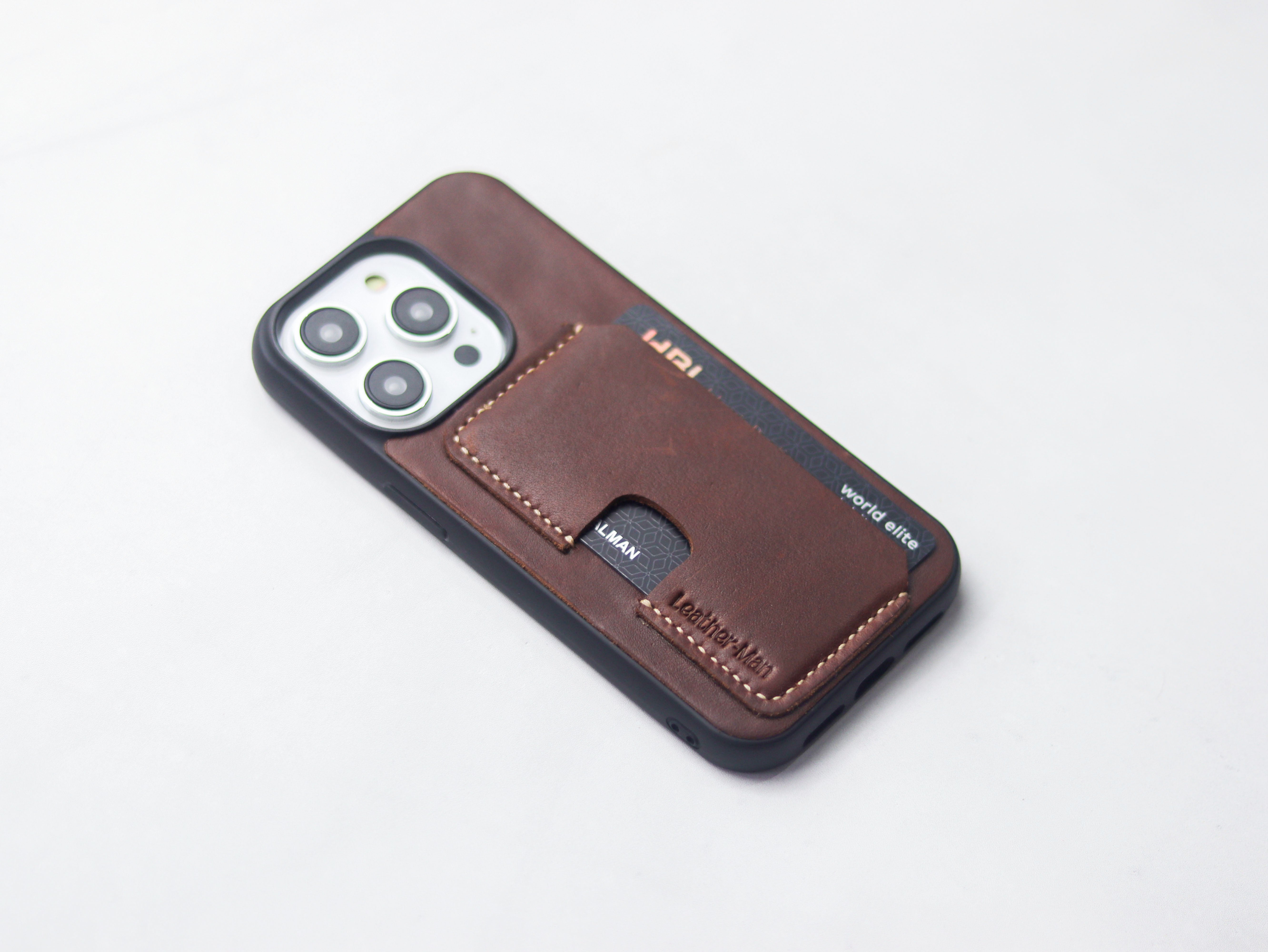 CHESTNUT BROWN LEATHER - WALLET PHONE CASE