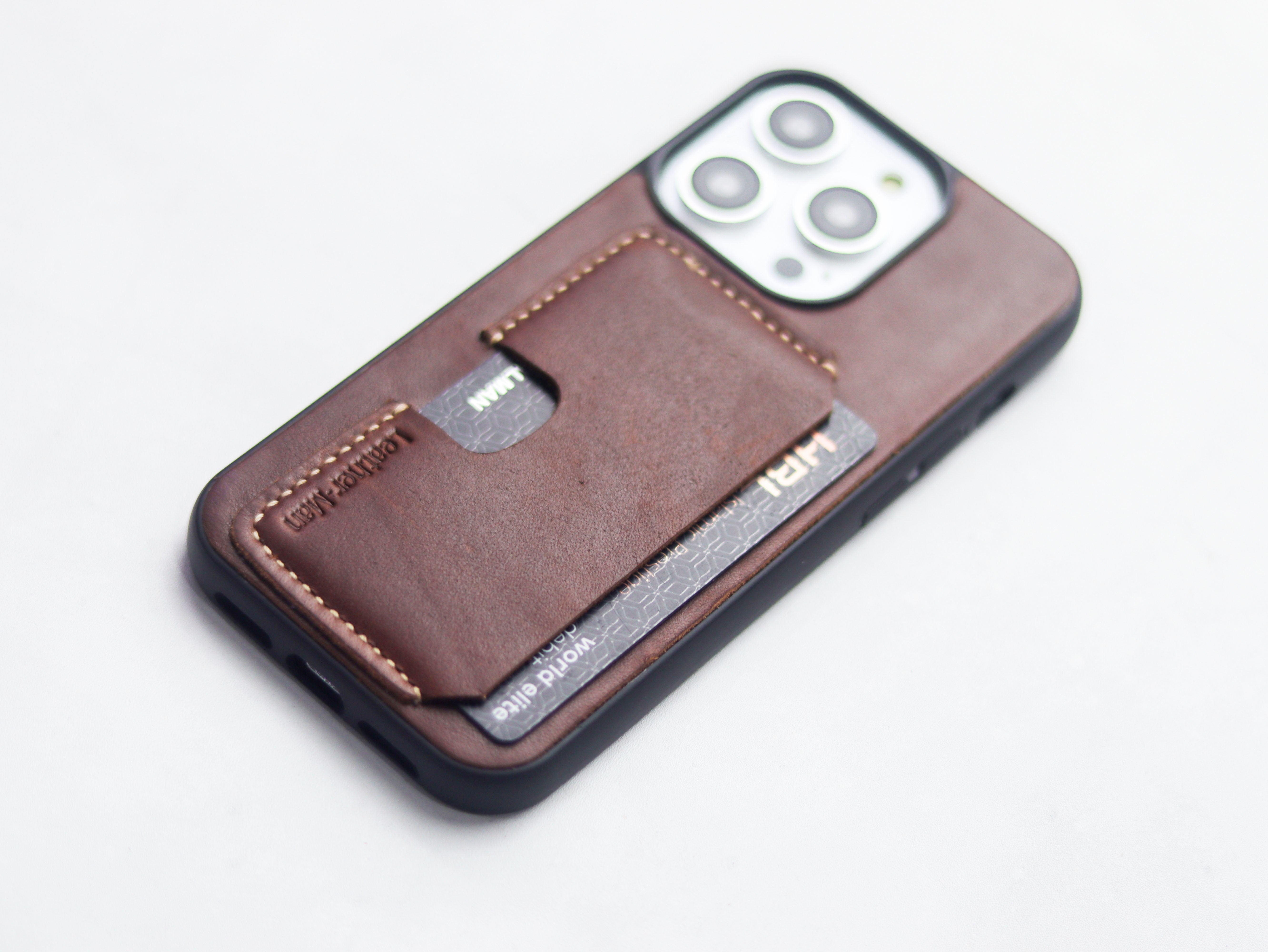 CHESTNUT BROWN LEATHER - WALLET PHONE CASE